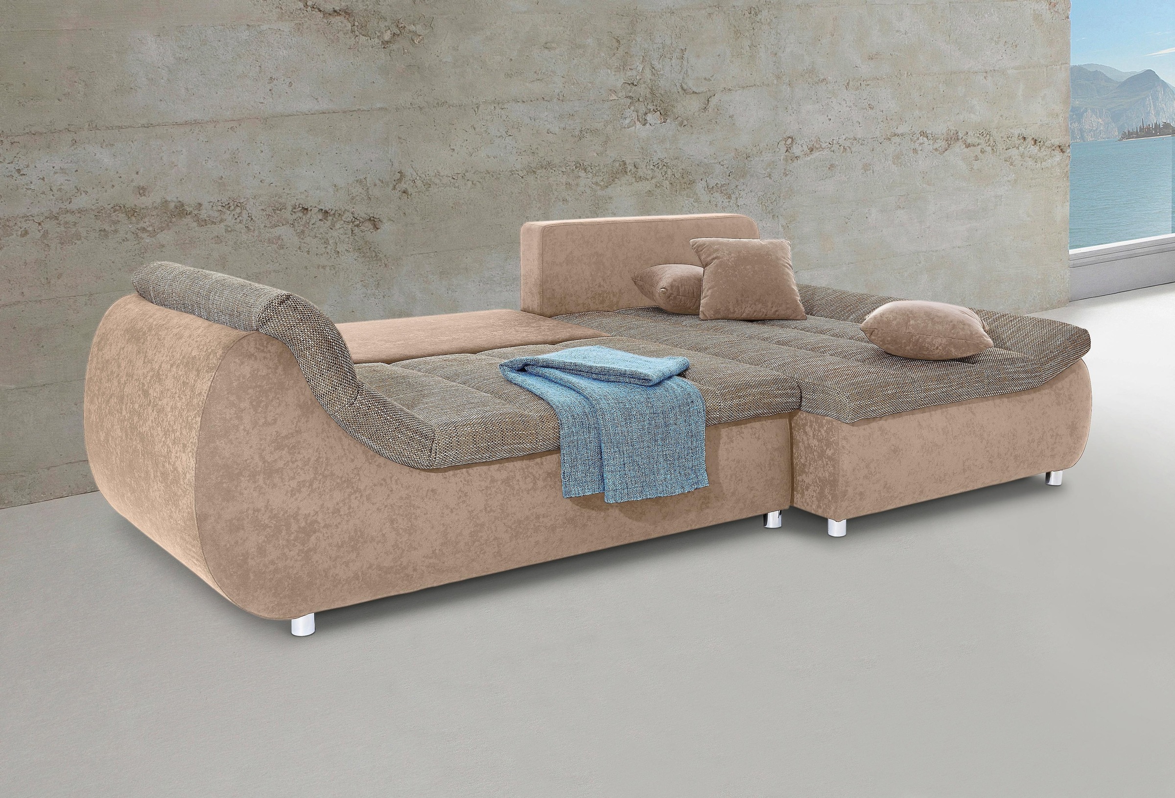 Home affaire Ecksofa »Imola, bequem, aktuelle Steppung im Sitz, L-Form, Bre günstig online kaufen