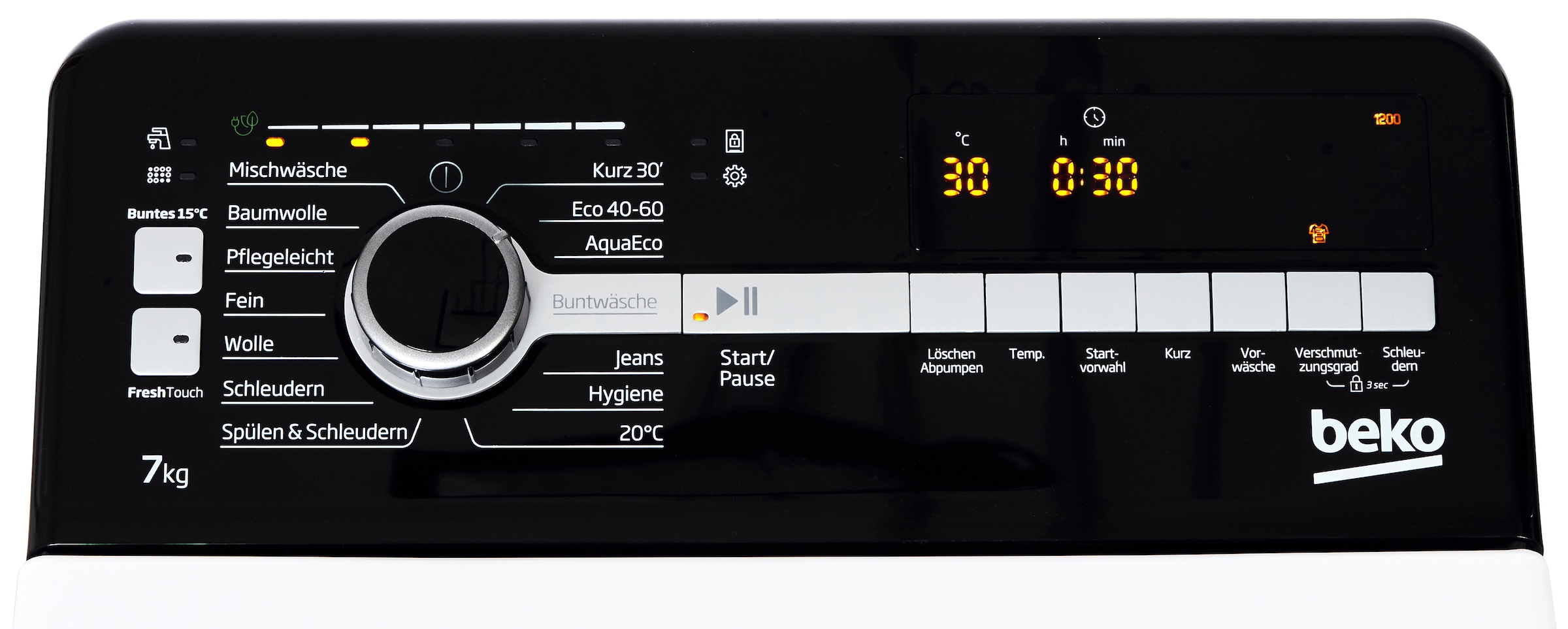 BEKO Waschmaschine Toplader »BTL7BE8BBT« 7 kg 1200 U/min FreshTouch Toplader: knitterfrei & platzsparend – 7 kg, 40 cm
