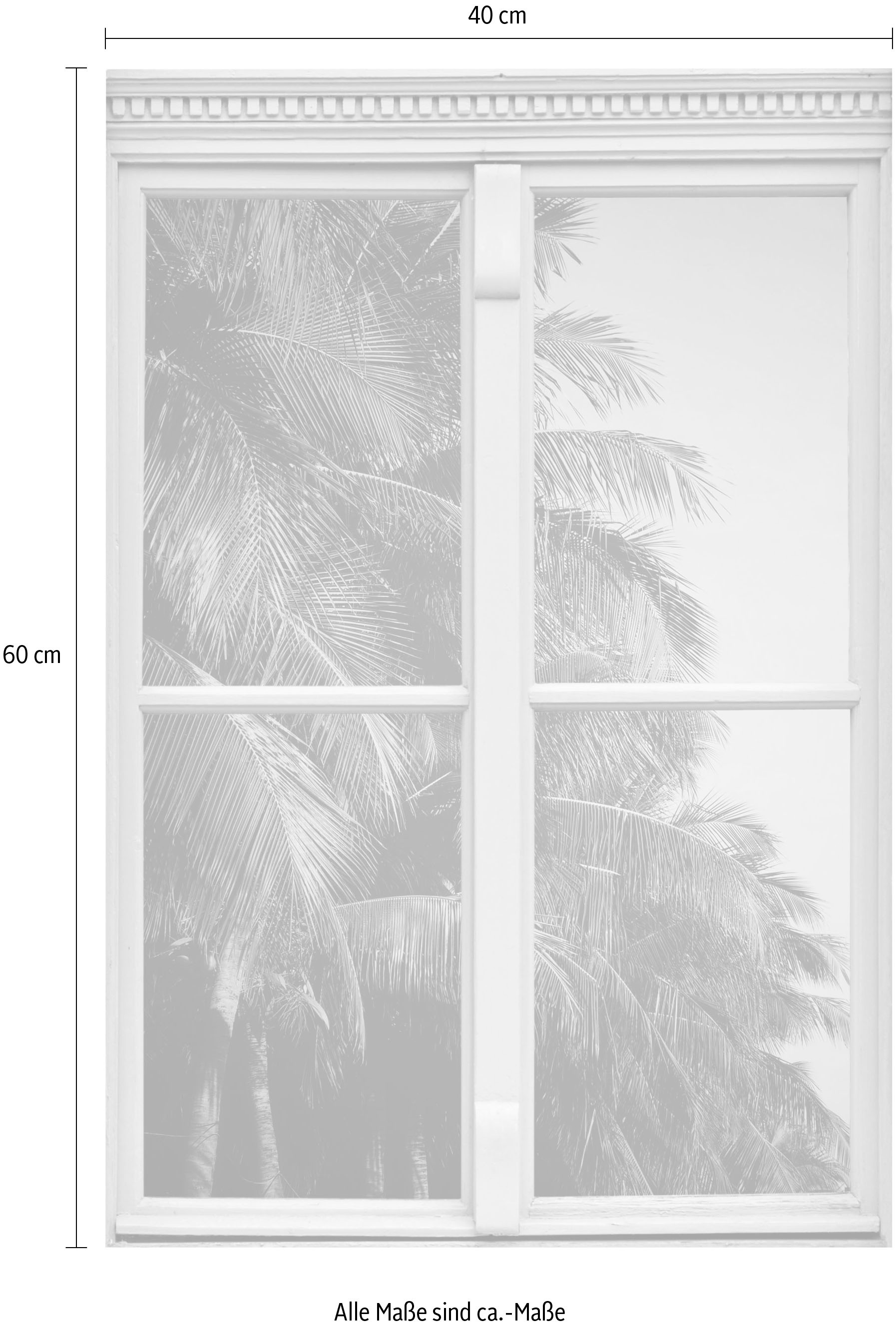queence Wandsticker »Palmen«, Wandsticker, Wandbild, selbstklebend, 3D, Fenster
