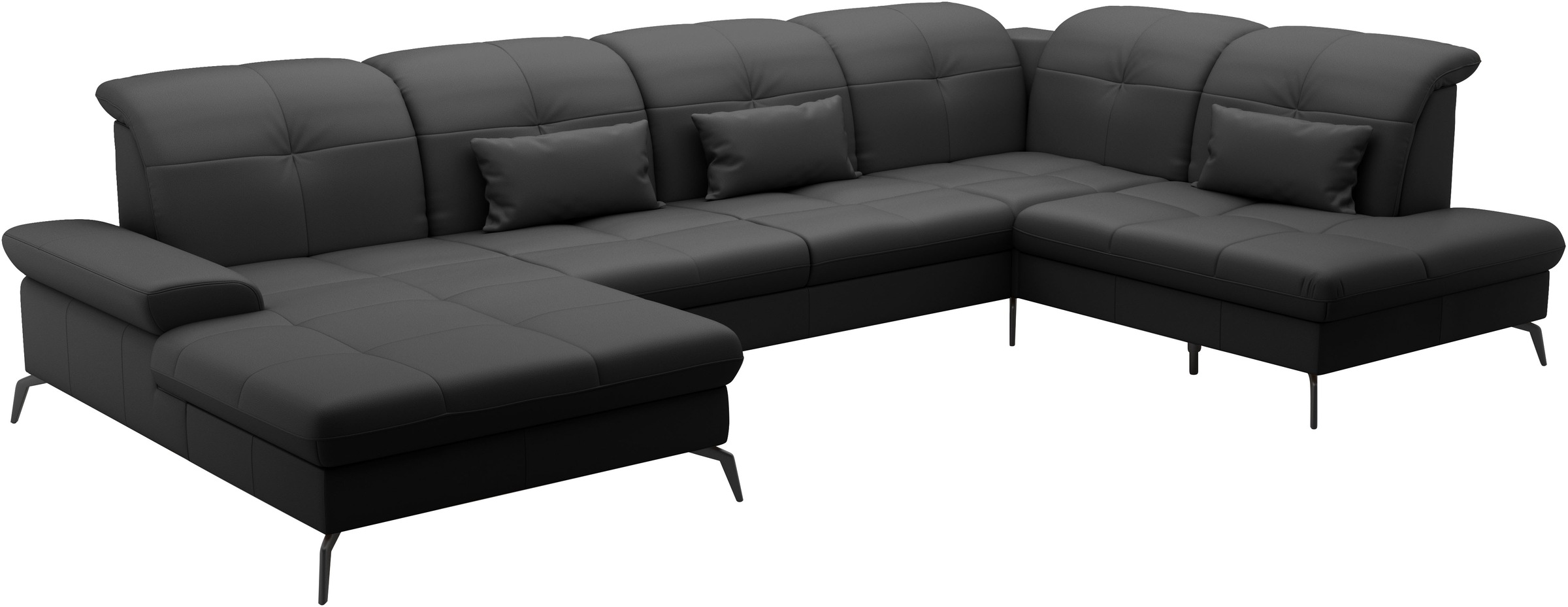 sit&more Wohnlandschaft »Amica, U-Form, inkl. Sitztiefenverstellung und Armteilverstellung«, wahlweise mit Kopfteilverstellung, Bettfunktion und Bettkasten