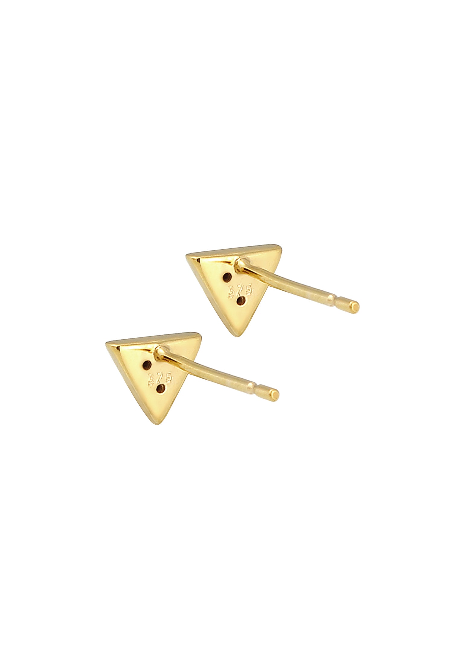 Elli DIAMONDS Paar Ohrstecker »Ohrstecker Dreieck Diamant Schwarz (0.09 ct) 375 Gelbgold«