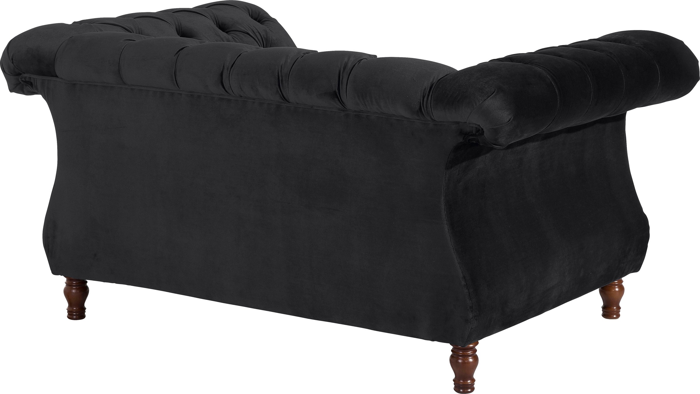Max Winzer® Loveseat »Isabelle, Loungesessel«, Knopfheftung & gedrechselten Füßen in Buche Nussbaum, Breite 167 cm