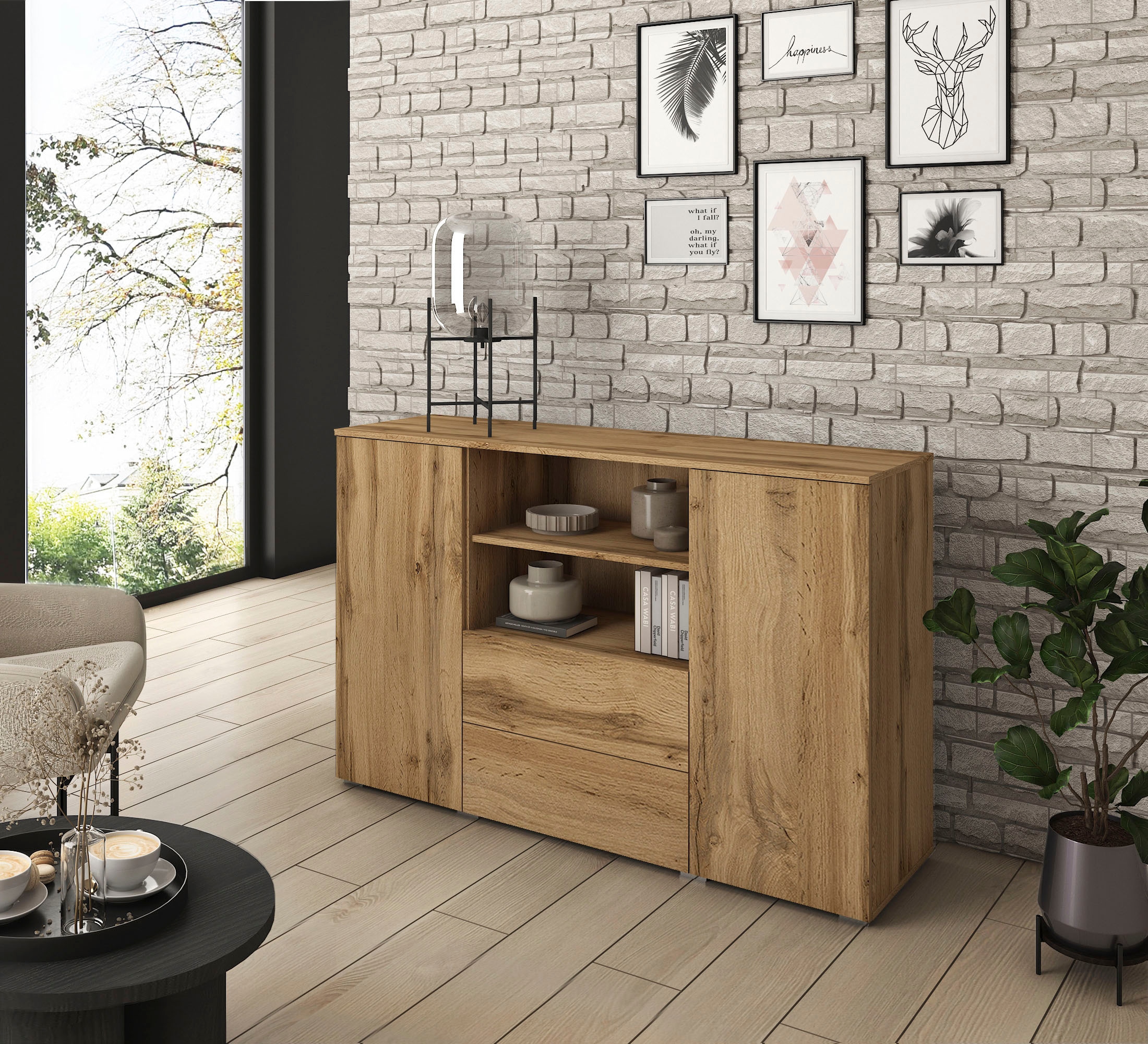 INOSIGN Sideboard »PARIS« 1 Stk. tlg. Moderne 140cm breite grifflose Kommod günstig online kaufen