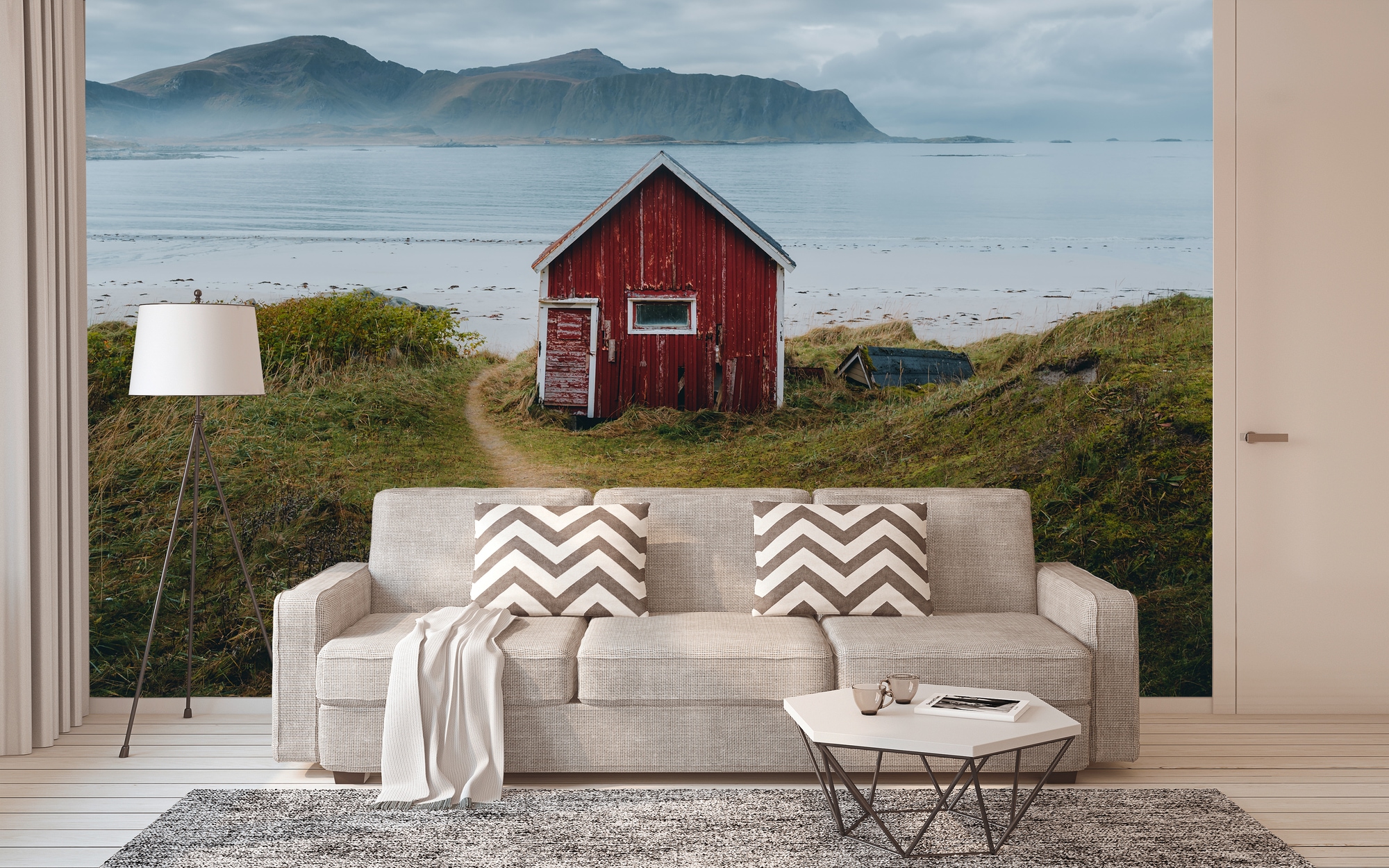 A.S. Création Vliestapete »Fototapete Nordische Hütte am Meer« matt struktu günstig online kaufen