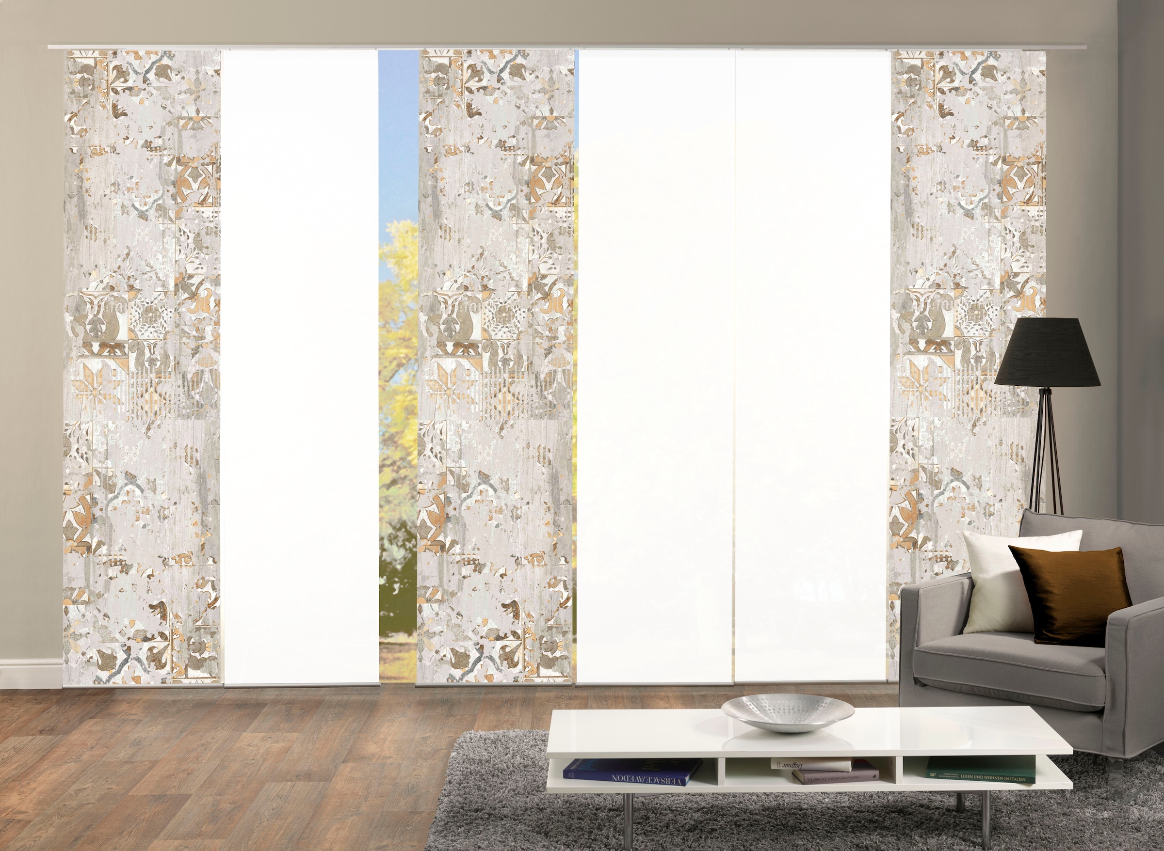 HOME WOHNIDEEN Schiebegardine »HOLNY 6er SET« Paneelwagen 6 Stk. tlg. Schie günstig online kaufen