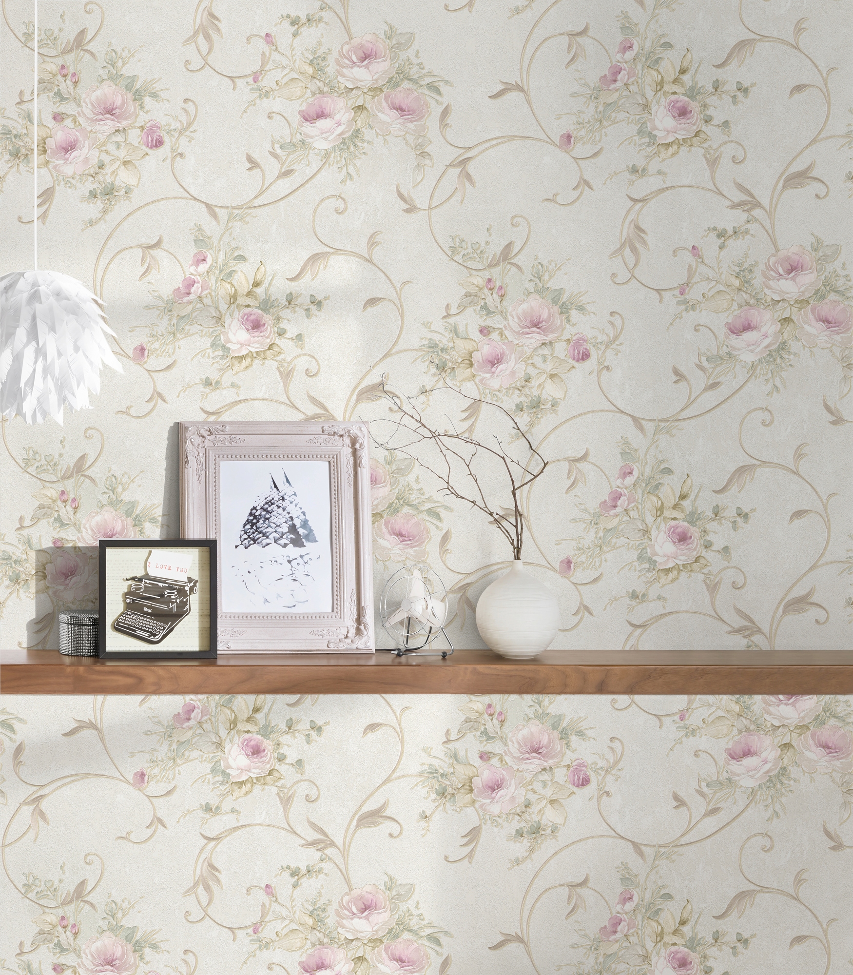 A.S. Création Vliestapete »Romantico romantisch floral« Wald | botanisch | floral leicht strukturiert Ornament Tapete Blumen Tapeten Wohnzimmer modern Flur Design Optik