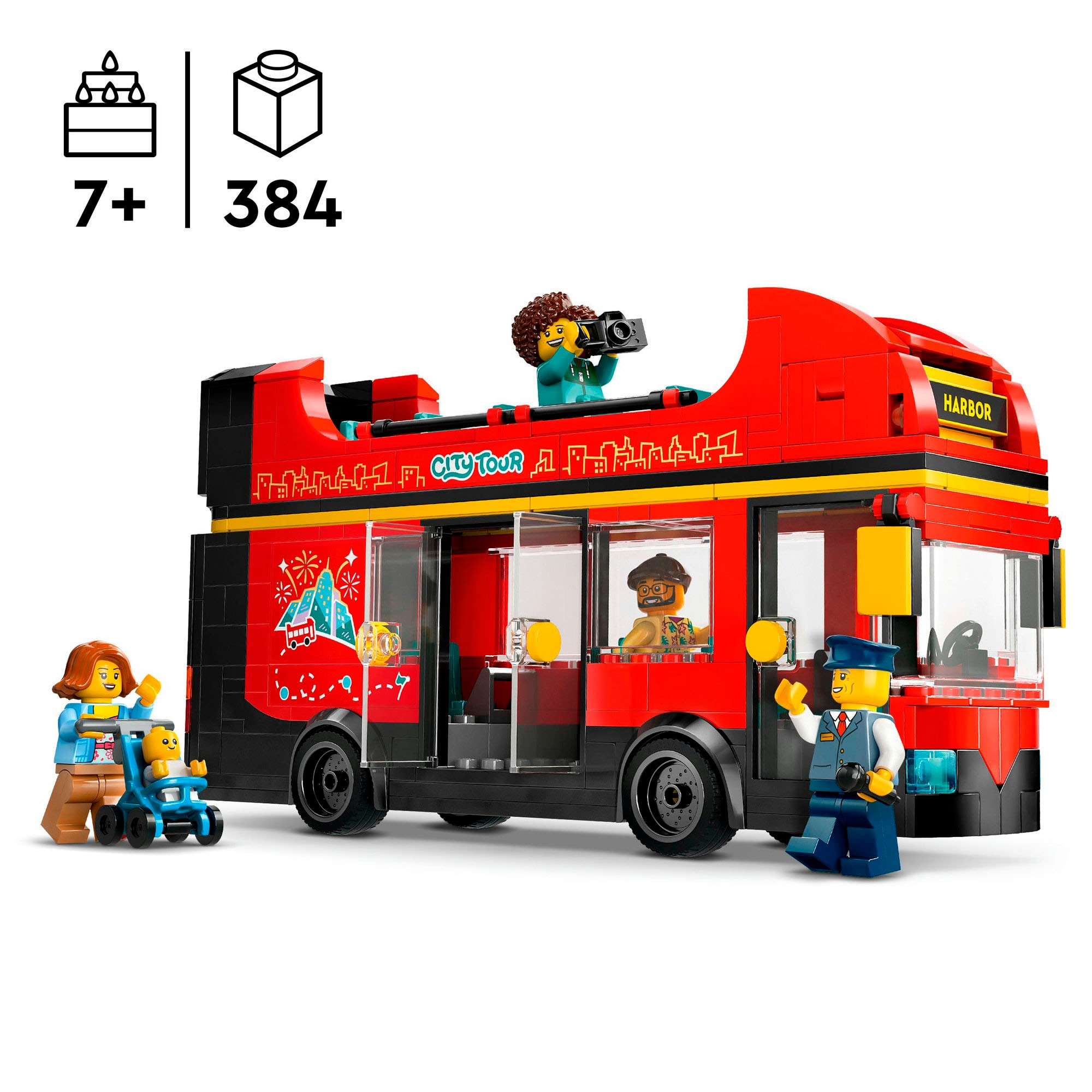 LEGO® Konstruktionsspielsteine »Doppeldeckerbus (60407), LEGO City«, (384 St.), Made in Europe