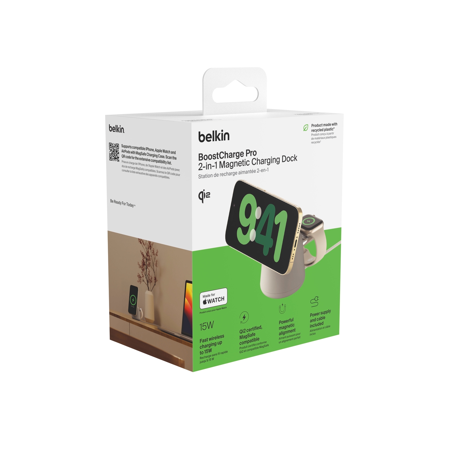 Belkin Ladestation »BOOSTCHARGE PRO Magnetische 15 W 2-in-1-Ladestation mit Qi2«