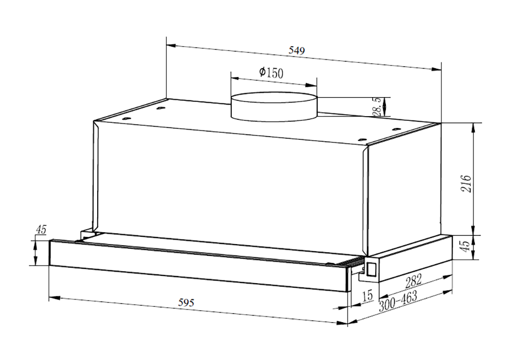 BEKO Unterbauhaube »HNT61520XH« Metallfettfilter – Fettpartikel zuverlässig auffangen