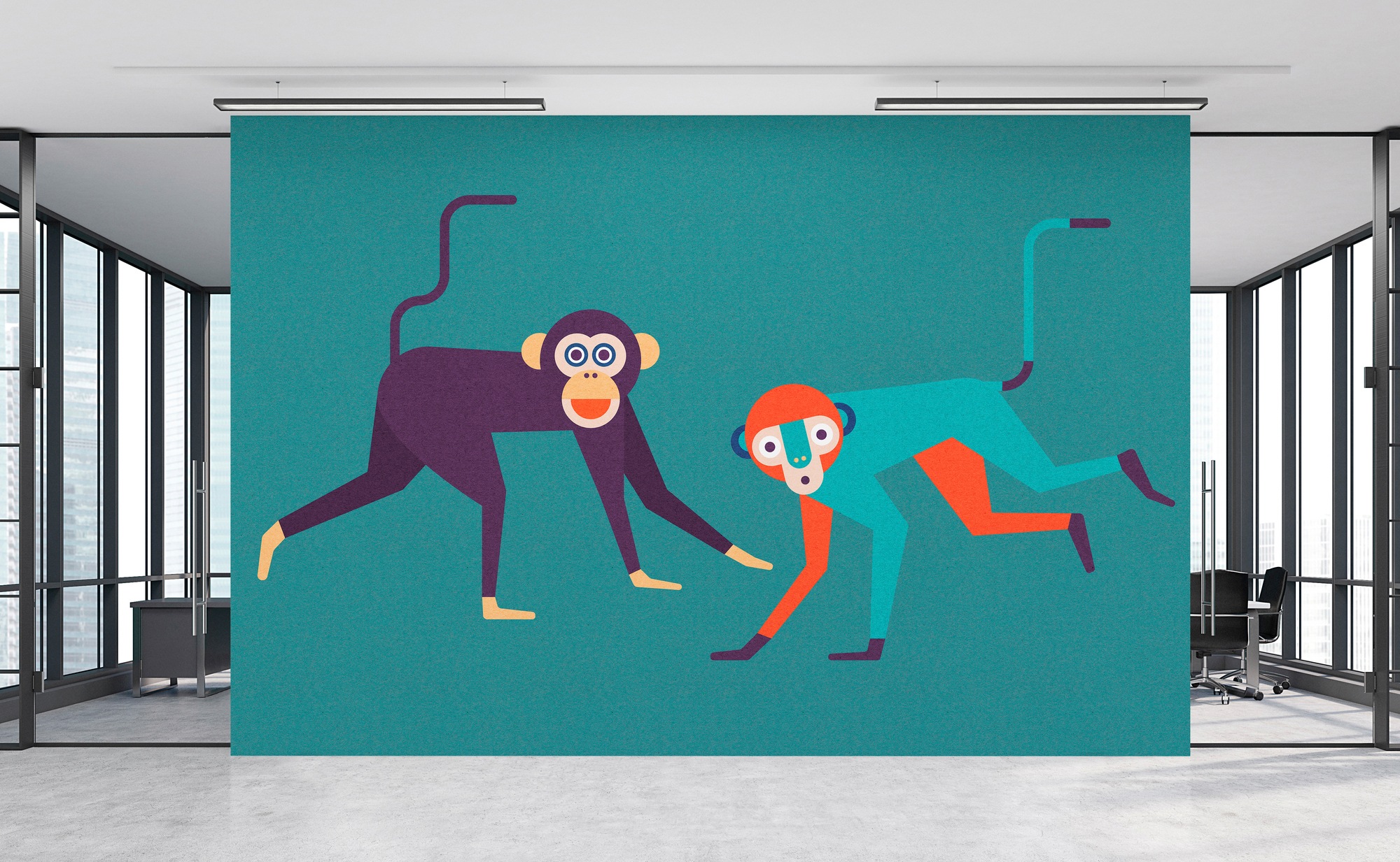 living walls Fototapete »Walls by Patel Monkey Business 1«, Vlies, Wand, Schräge