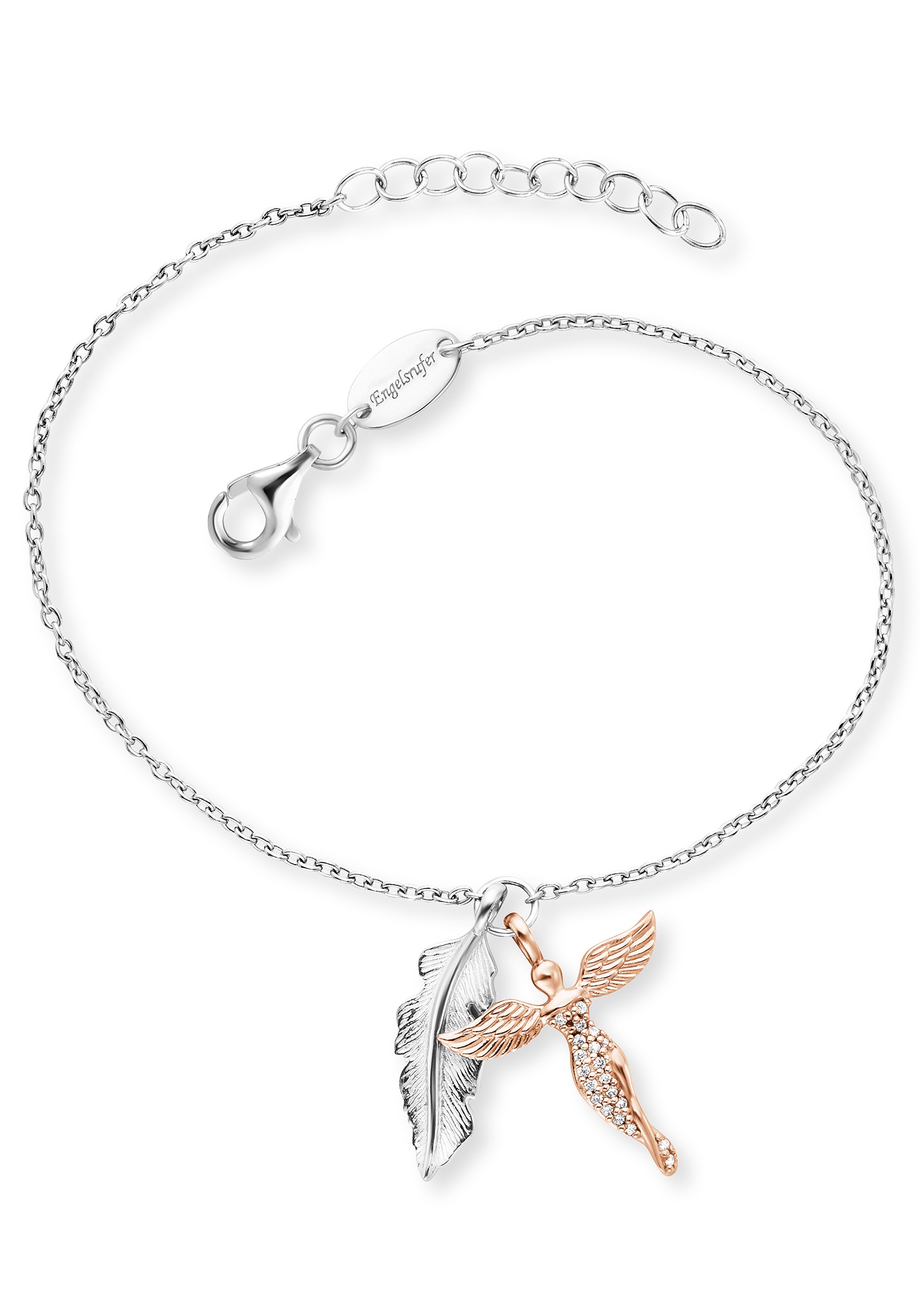 Bild von Engelsrufer Armband »Feder & Engel, ERB-FEDER-ANGEL«, mit Zirkonia (synth.)