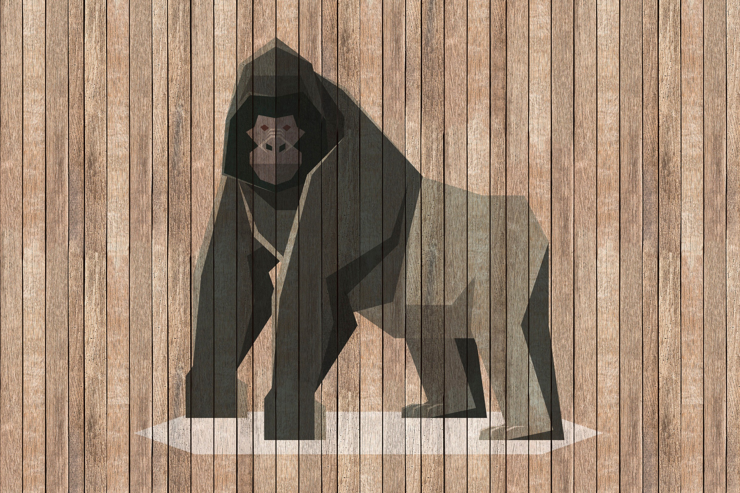 A.S. Création Leinwandbild »born to be wild 3«, Kunst-Tiere-Kinder, (1 St.), Keilrahmen Holzoptik Gorilla Tiere Leinwand-Bild Wohnzimmer modern