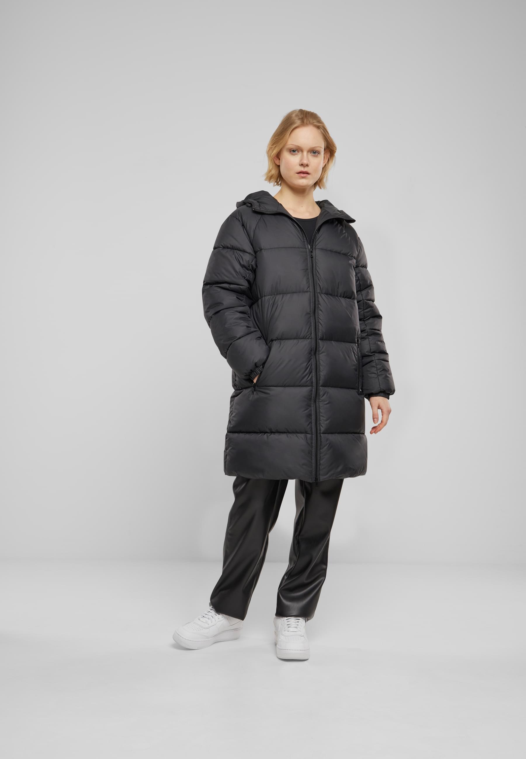 URBAN CLASSICS Winterjacke »Urban Classics Ladies Long Puffer Coat« 1 Stk. tlg. mit Kapuze
