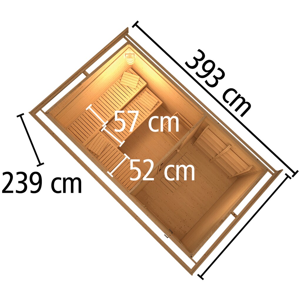 KONIFERA Saunahaus »Uwe 3«, 9-kW-Ofen mit ext. Steuerung