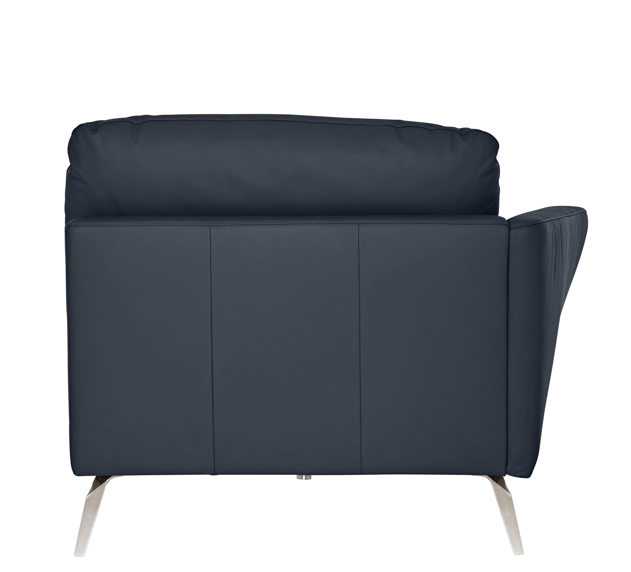 W.SCHILLIG Chaiselongue »softy«, mit dekorativer Heftung im Sitz, Füße Chrom glänzend