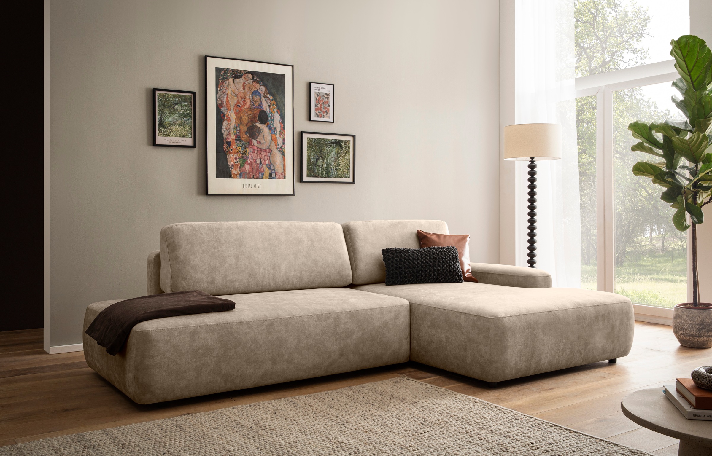 INOSIGN Ecksofa »TORGE, Schlafsofa Cord, Samtvelours u. Strukur fein, Couch günstig online kaufen
