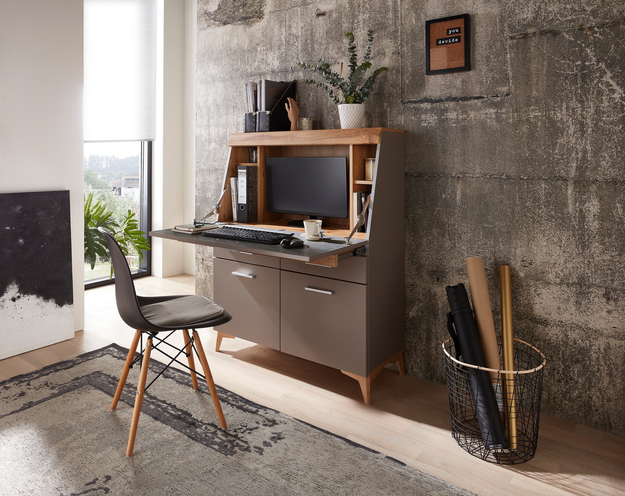 Innostyle Sekretär »SECRET«, Stauraumschrank, mit Monitor-/Laptopfach, Soft-Close, Breite 98 cm
