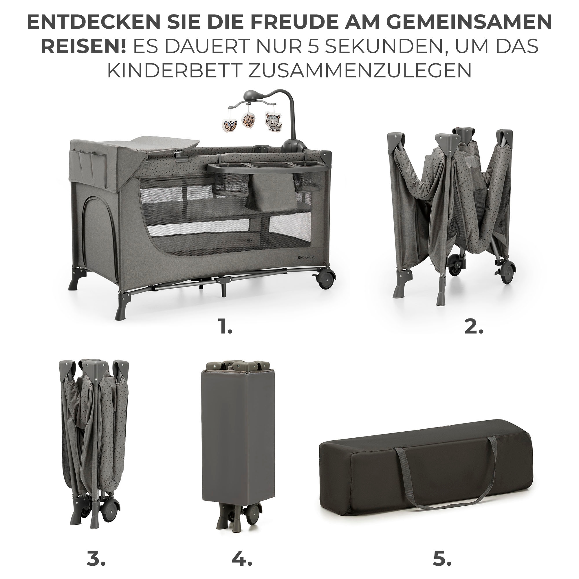 Kinderkraft Baby-Reisebett »JOY 2 mit Zubehör«