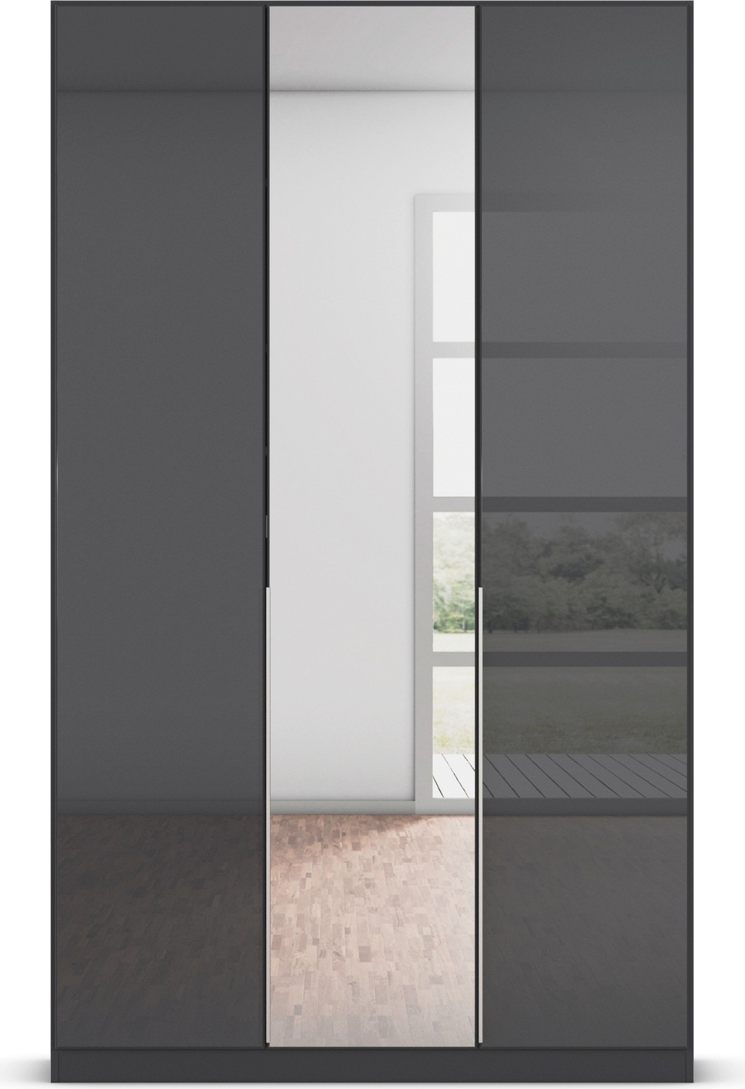 rauch Drehtürenschrank »Kleiderschrank Kleiderschränke Schrank Garderobe AGORDO mit Glasfront«, (in zwei Griff-Farben), durchdachte Innenausstattung, in 6 Breiten und 2 Höhen MADE IN GERMANY