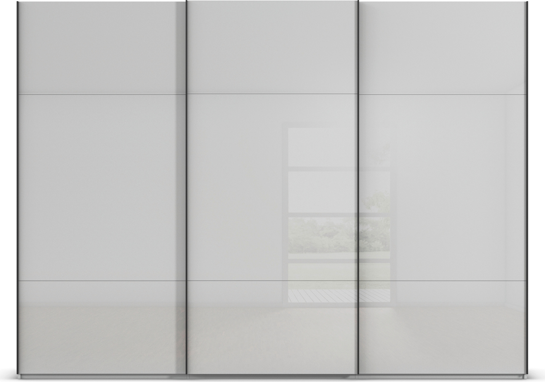 rauch Schwebetürenschrank »Kleiderschrank Schrank Garderobe Schlafzimmerschrank CONTIDO«, (in 3 verschiedenen Ausstattungen BASIC/CLASSIC/PREMIUM), aus hochwertigem Material in 6 Breiten 2 Griff-Farben MADE IN GERMANY