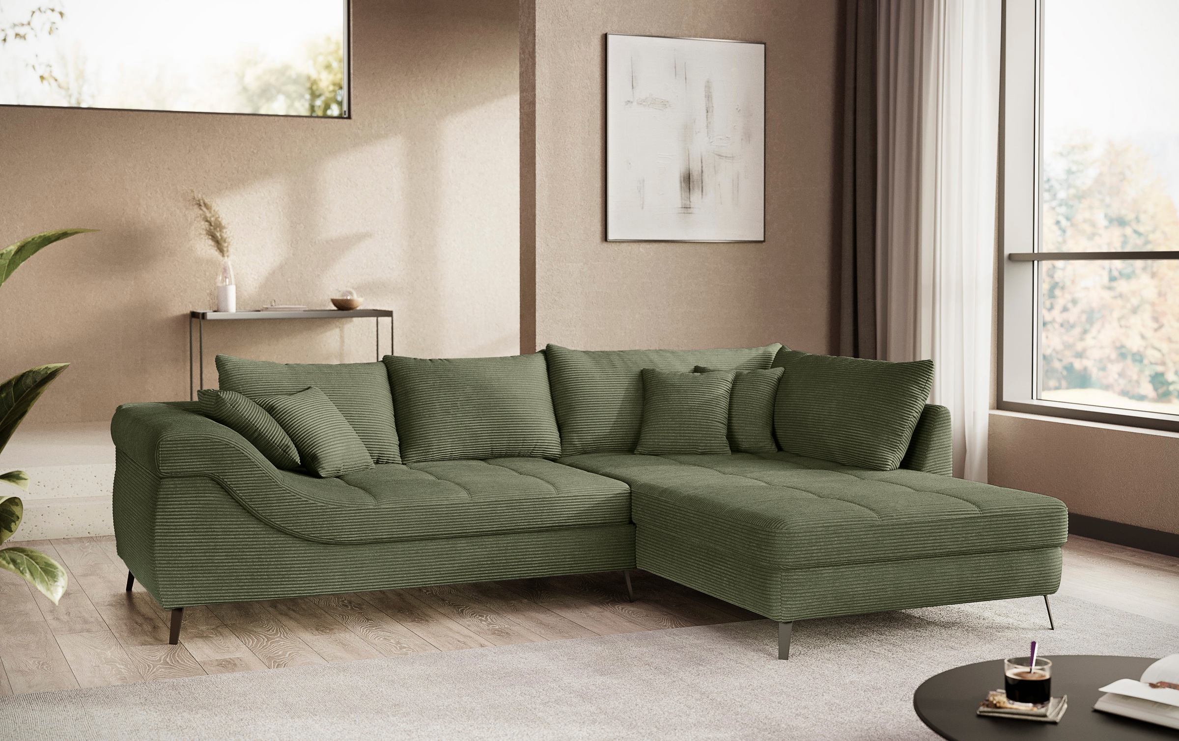 Mr. Couch Ecksofa »Portofino L-Form«, 4 Bezugsqualitäten, 13,5 cm hohe Meta günstig online kaufen