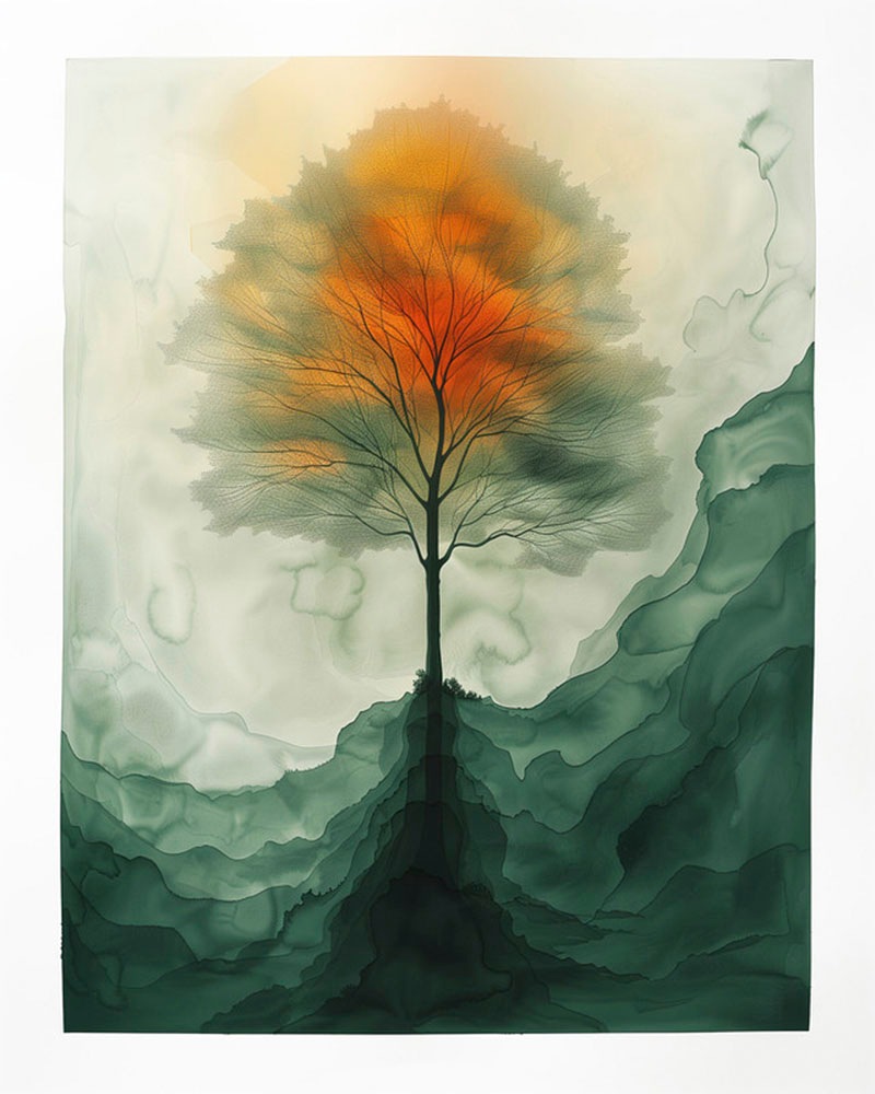 A.S. Création Leinwandbild »Aquarell Tree - Wandbild Grün Creme Keilrahmen günstig online kaufen