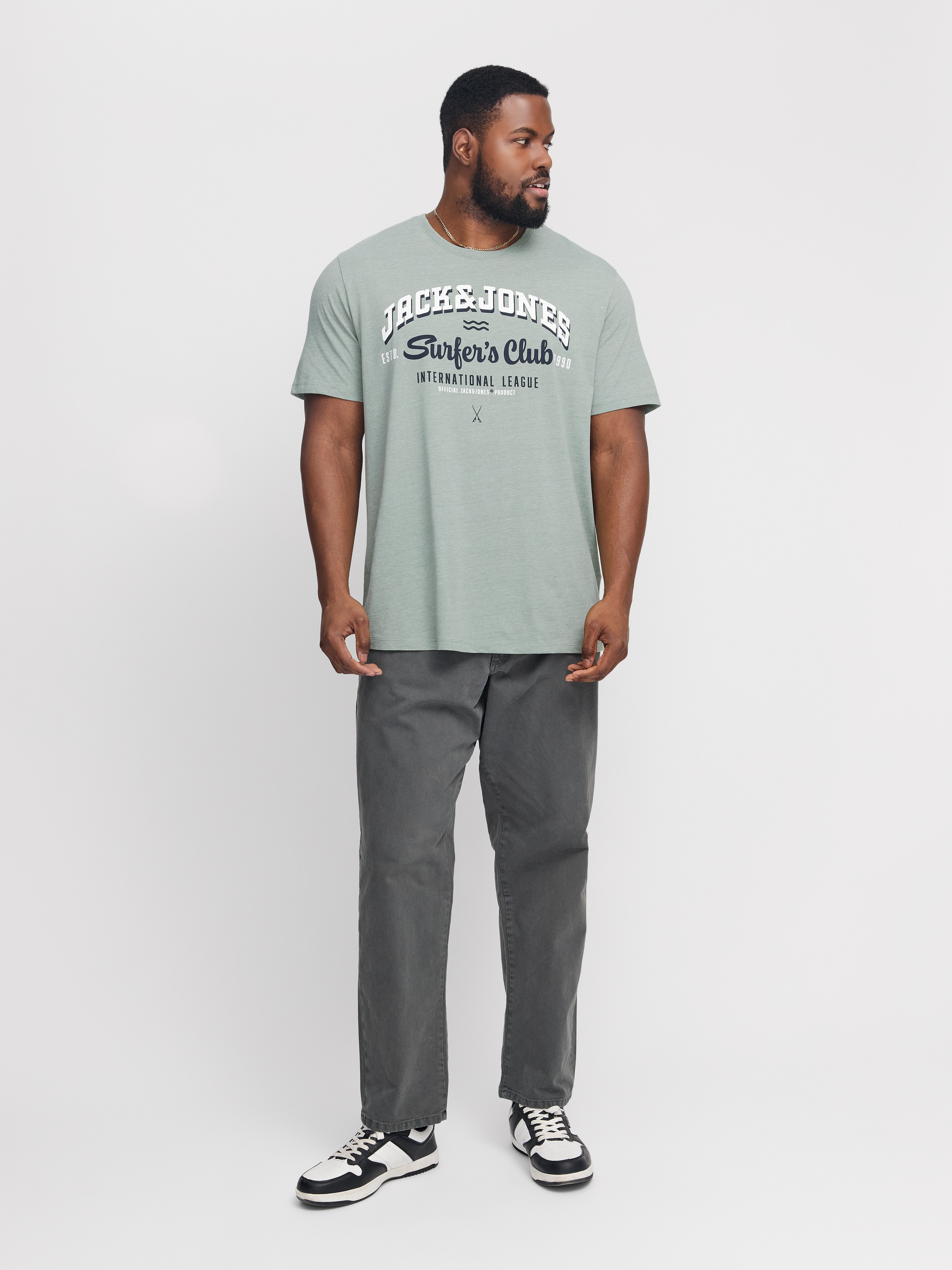 Jack & Jones PlusSize T-Shirt »JJELOGO TEE SS O-NECK 2 COL AW24 S PLS«, mit Frontprint