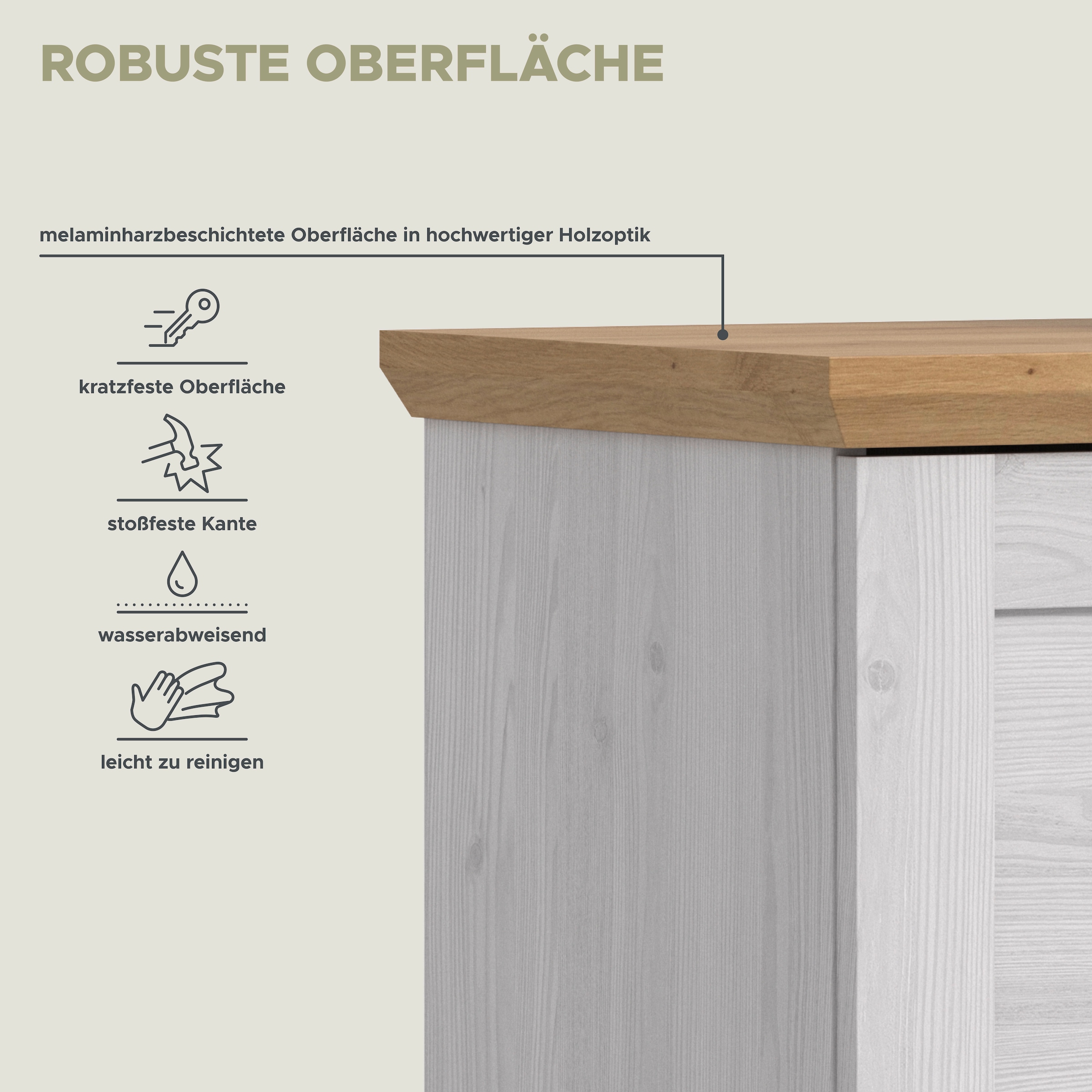 Home affaire Sekretär »COSENZA, Höhe 122 cm, 2 Türen, 1 Klappe, 1 Schubkasten, 5 Fächer« in Landhausoptik, mit weiteren Artikel der Serie kombinierbar,  Schreibtisch, Home-Office, Kommode, Schrank, Midischrank