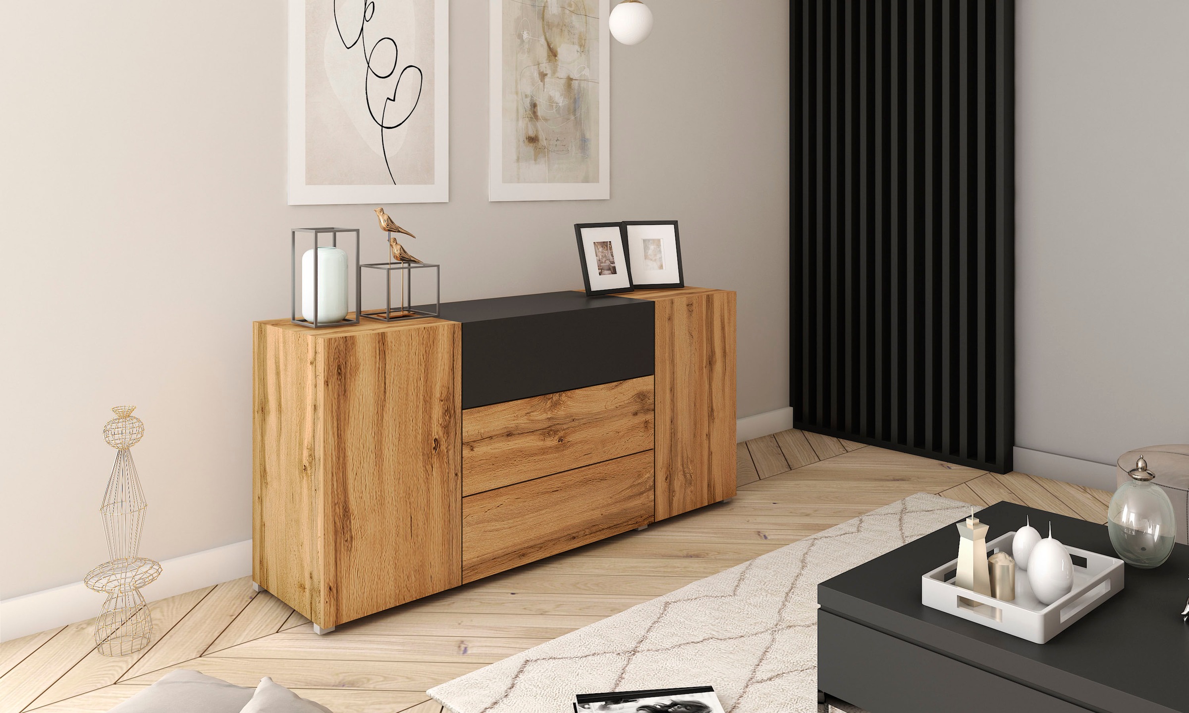 INOSIGN Sideboard »BERLIN« Moderne grifflose Kommode Breite 150 cm, 4 Schub günstig online kaufen