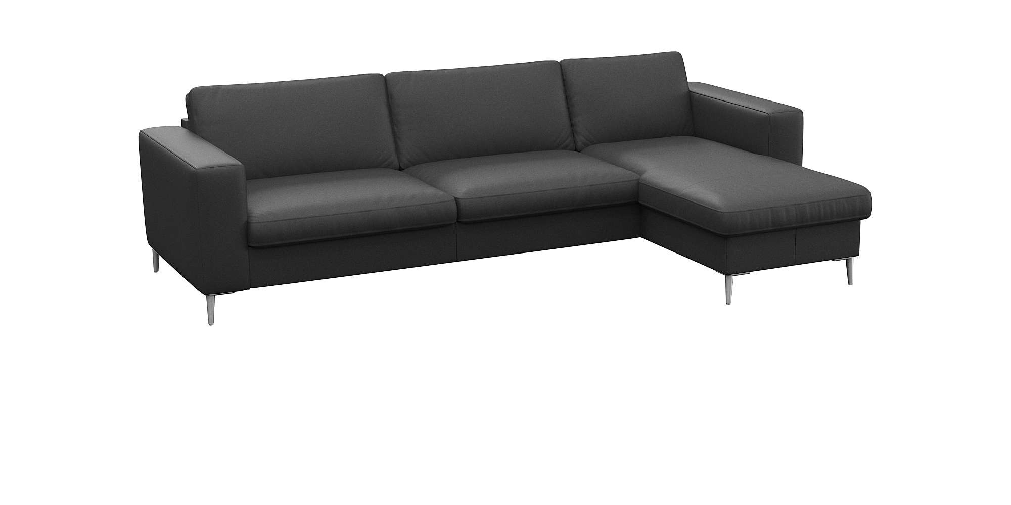 FLEXLUX Ecksofa »Fiore, super Sitzkomfort durch Kaltschaum im Sitz, L-Form«, breite Armlehnen, Füße Alu