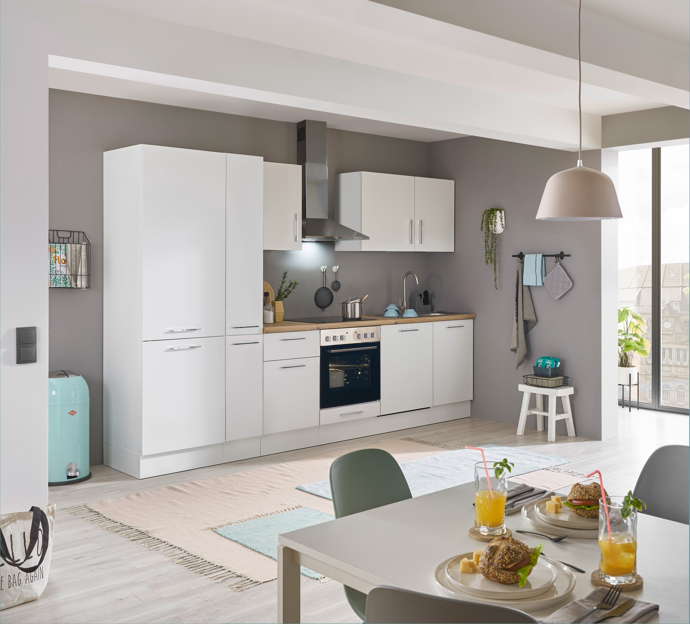 BASIC by Balculina Küchenzeile »Turin« Breite 310 cm, wahlweise mit E-Geräten