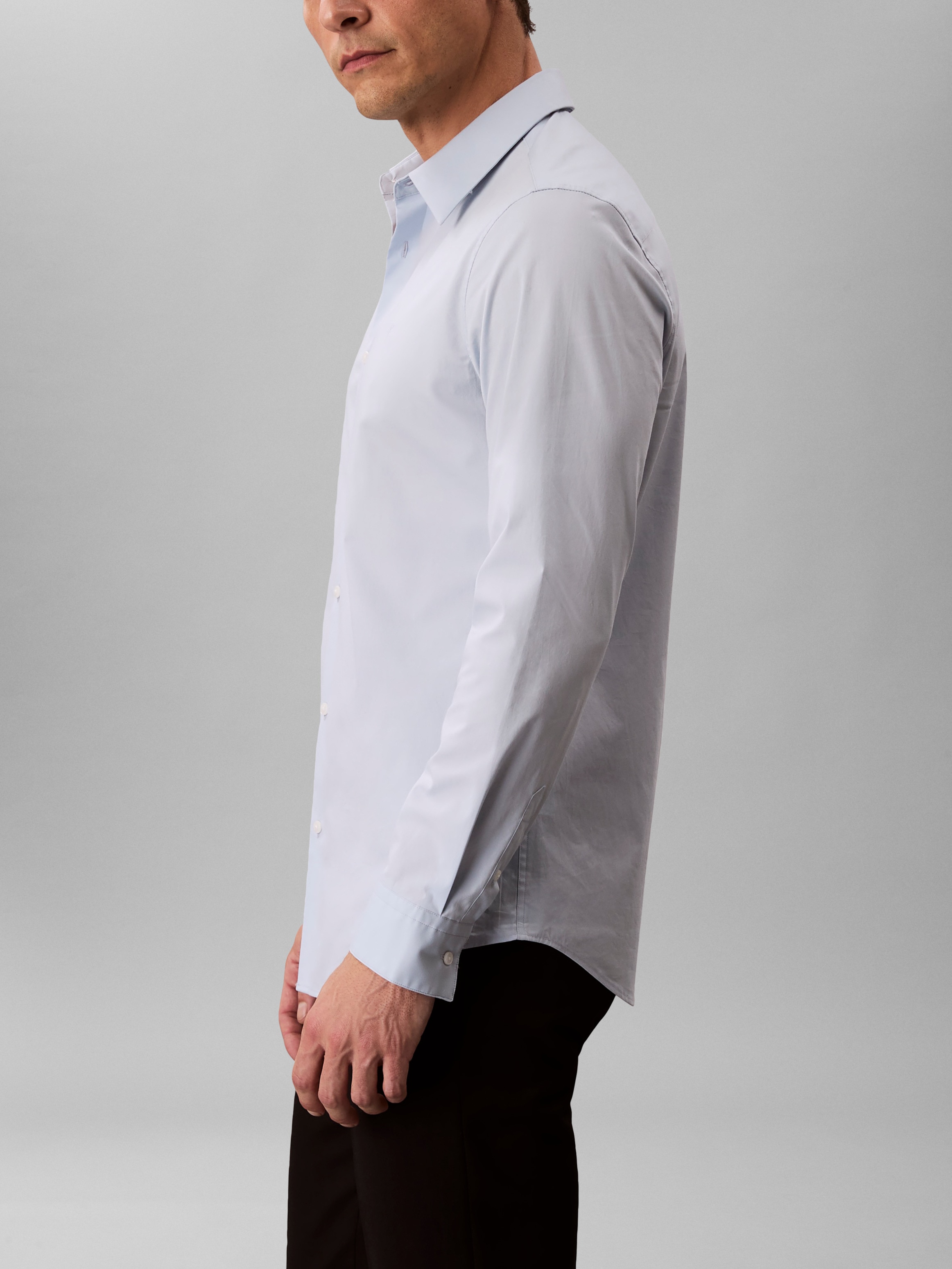 Calvin Klein Langarmhemd »LONG SLEEVE SOLID STRETCH SLIM SHIRT« slim fit, in Unifarbe