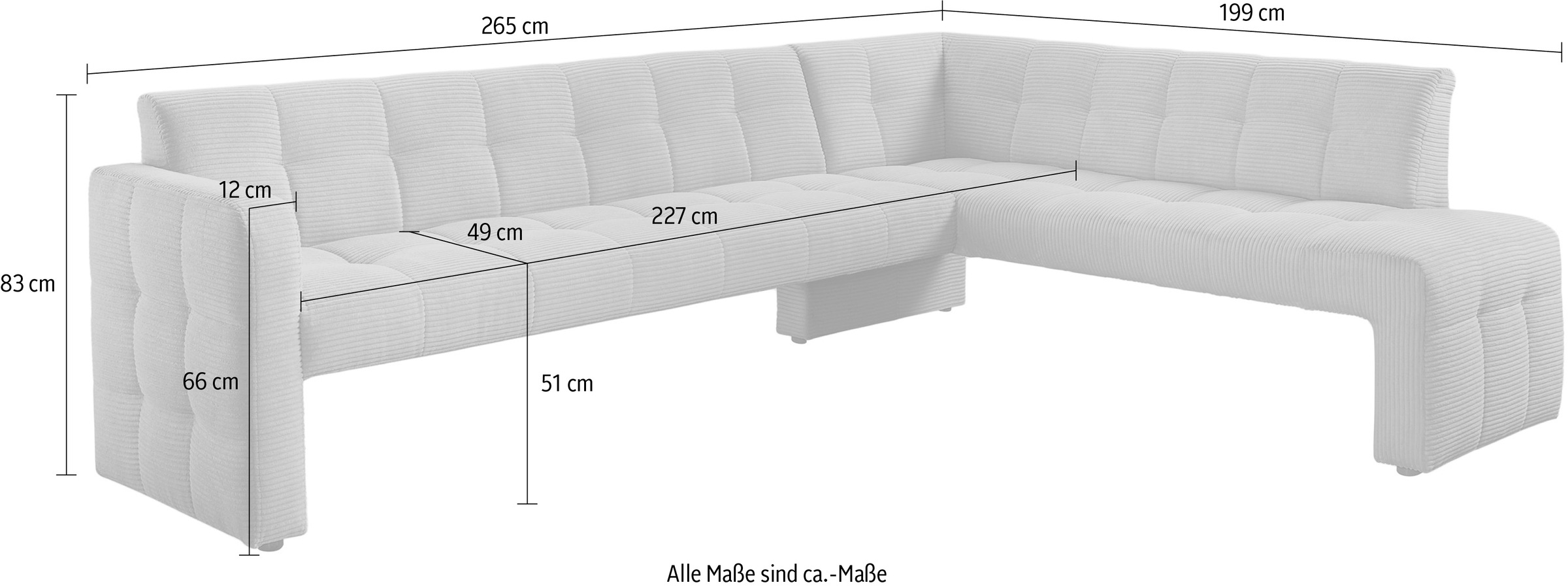 exxpo - sofa fashion Essbank »Barista, bequem und elegant, hohe Bodenfreiheit«, Eckbank Barista bequem und elegant, hochwertige Detailverarbeitung
