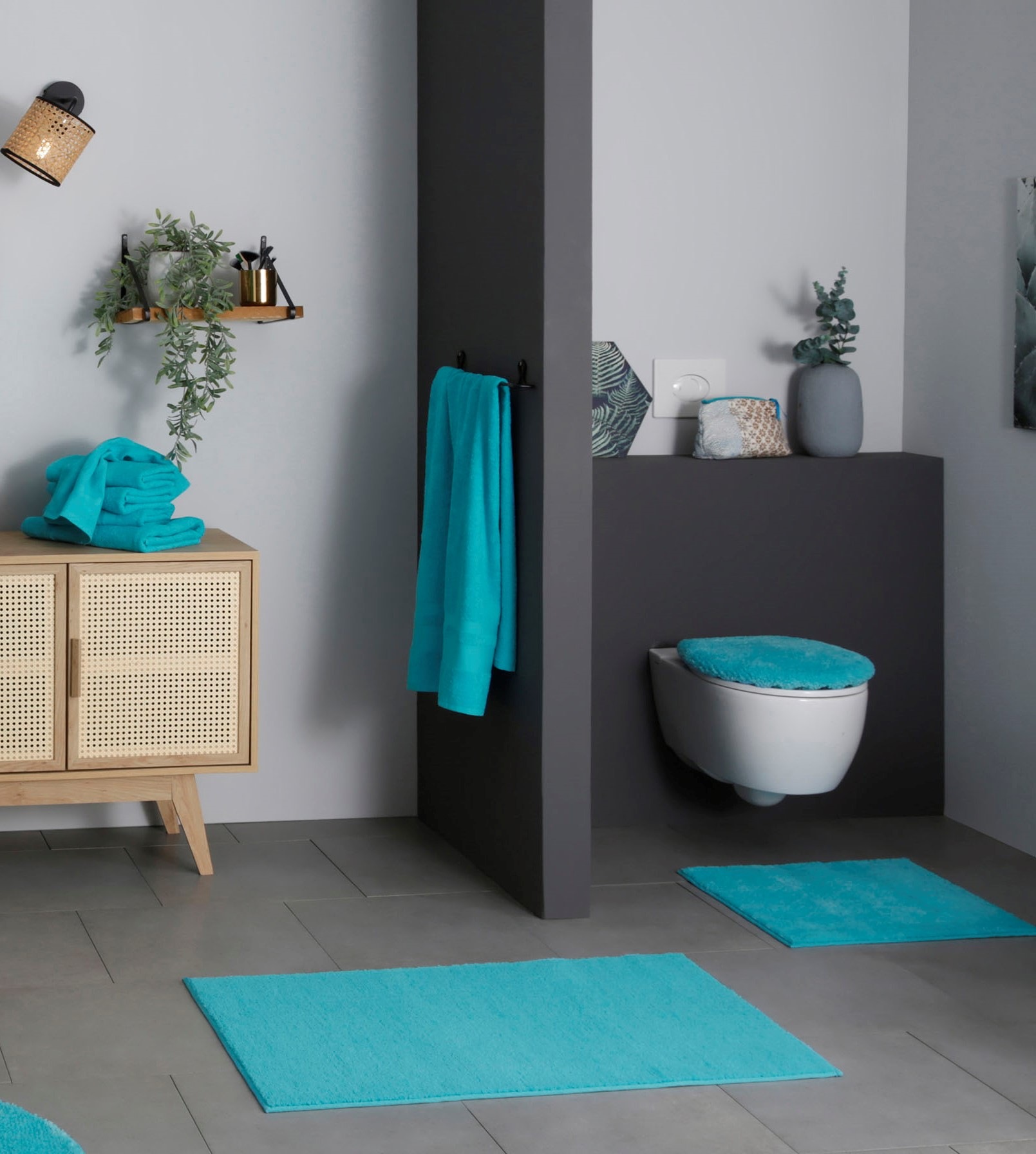 my home Badematte »Vanessa, Badvorleger, Badezimmer Teppich«, rutschhemmend beschichtet, schnell trocknend-fußbodenheizungsgeeignet-strapazierfähig, Badteppich, weiche Haptik, unifarben