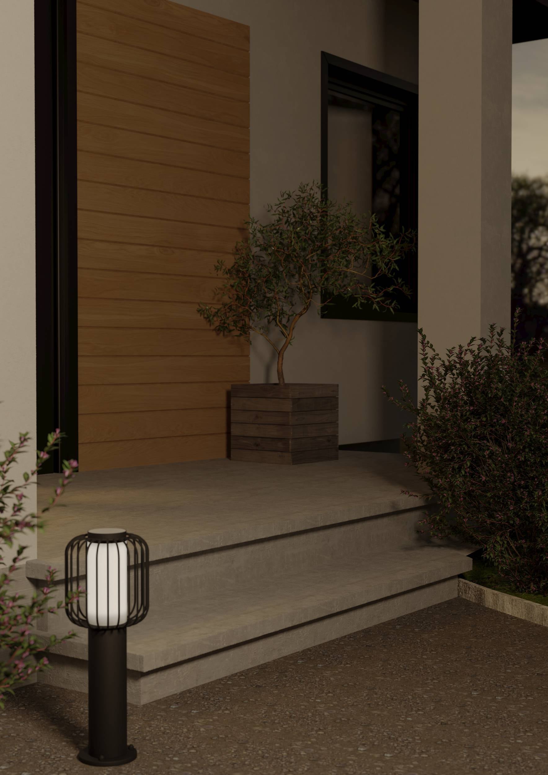 EGLO Sockelleuchte »Ravello Sockellampe, Stahl und Kunststoff, Außenlampe, E27, IP44« E27 1 Stk. Stehleuchte - H45 x Ø16,5 cm - schwarz - 1X28W exkl.