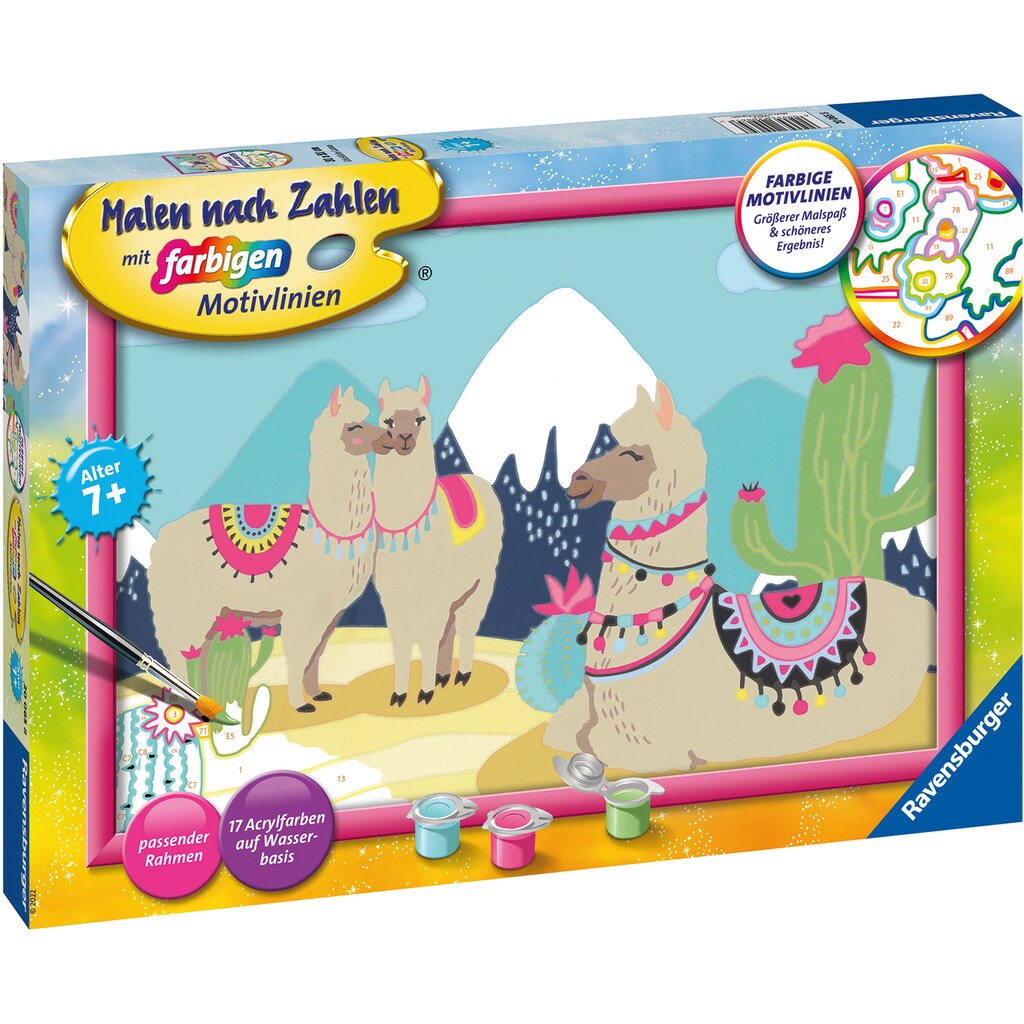 Ravensburger Malen nach Zahlen »Glückliche Lamas«