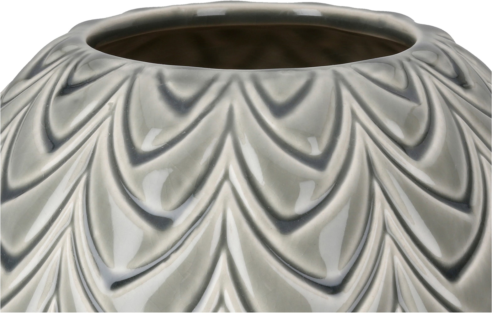 GILDE Tischvase »Vase bauchig Lamello grün H. 31 cm« Vase, Lamello, Strukturvase, dekorativ, hochwertig, Tischdeko