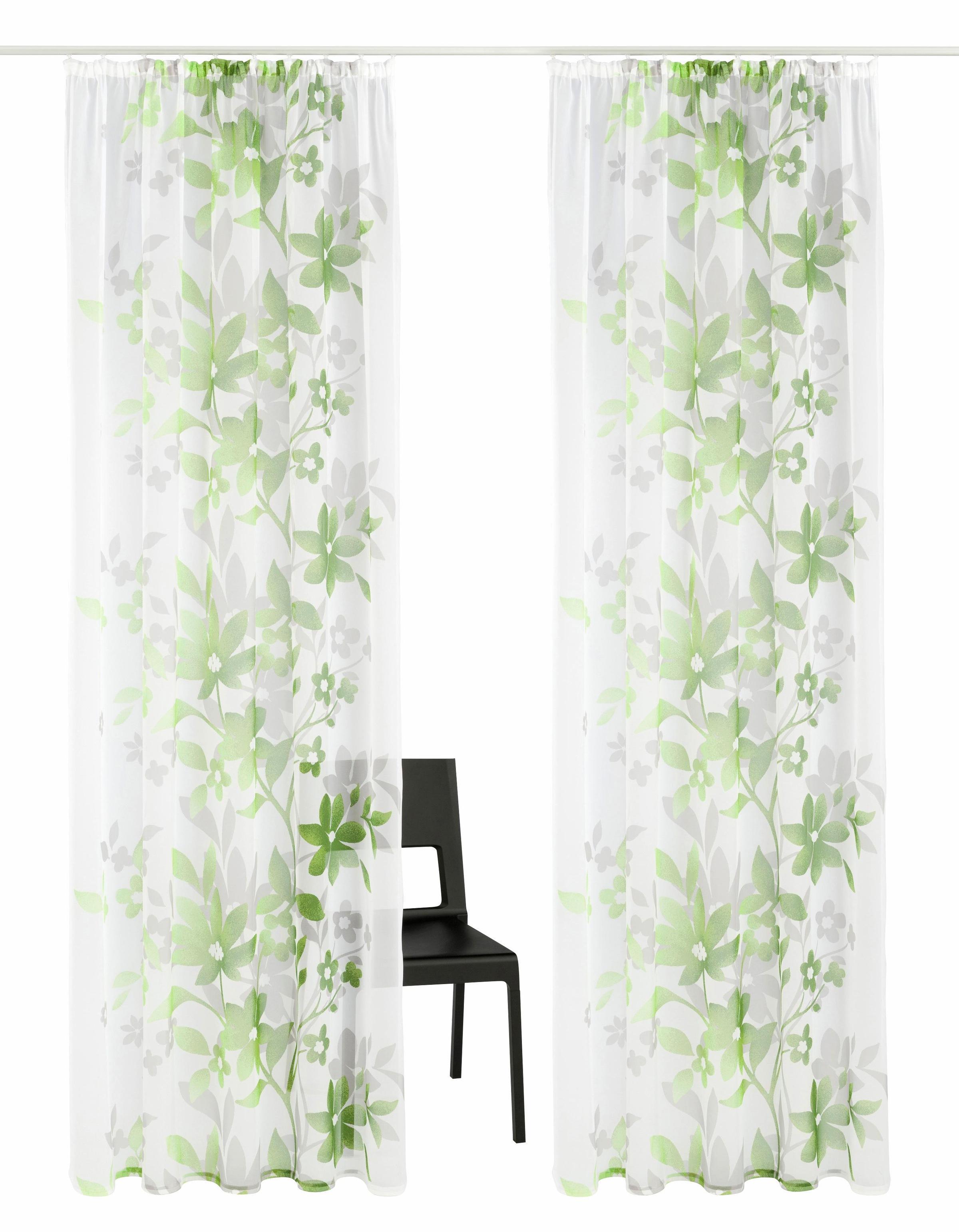 Home affaire Gardine »Ina« Kräuselband 2 Stk. tlg. transparent, 2-er Set, e günstig online kaufen