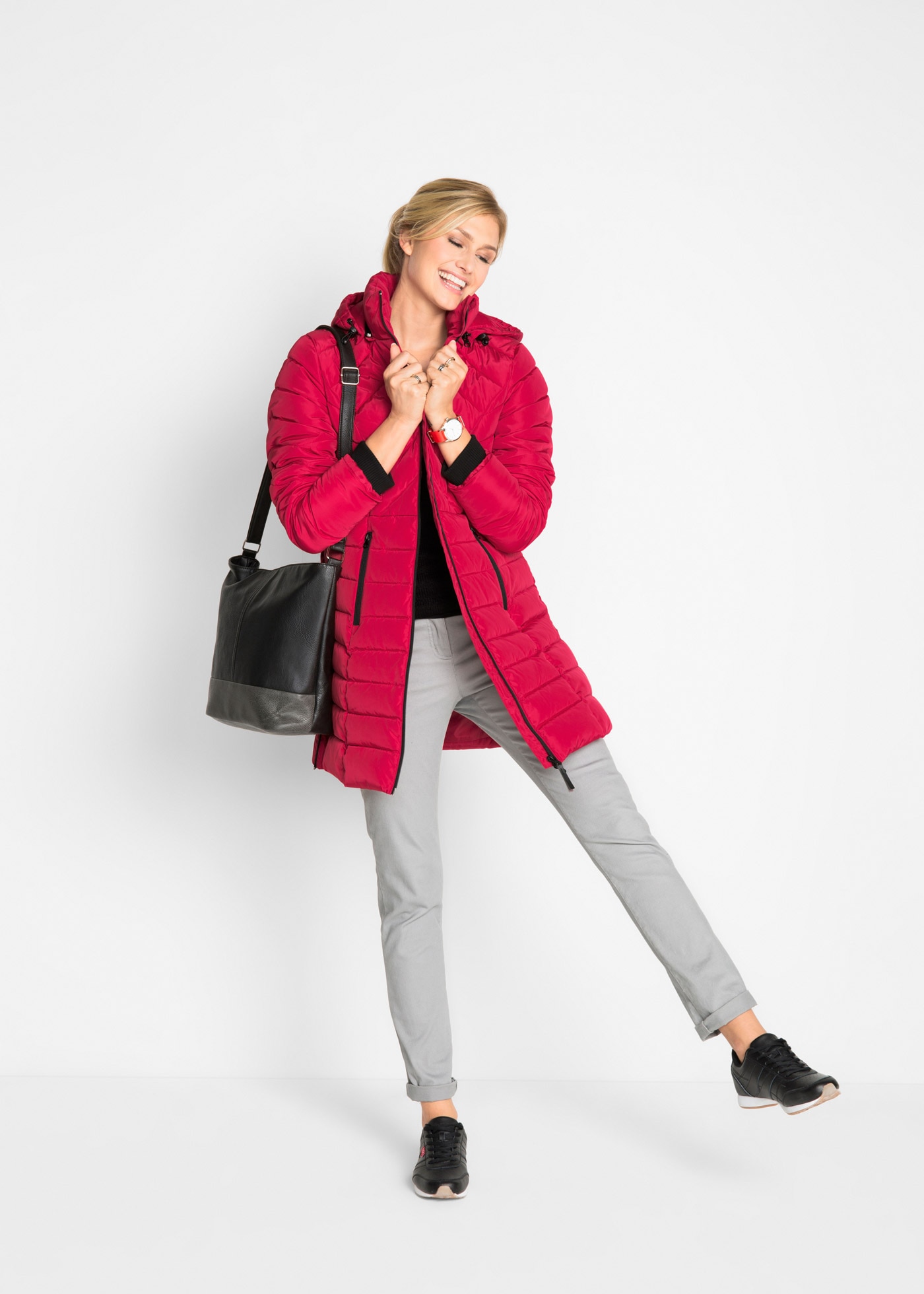 bonprix Steppjacke »Winterjacke« mit Kapuze Winterjacke mit Wattierung und abnehmbarer Kapuze