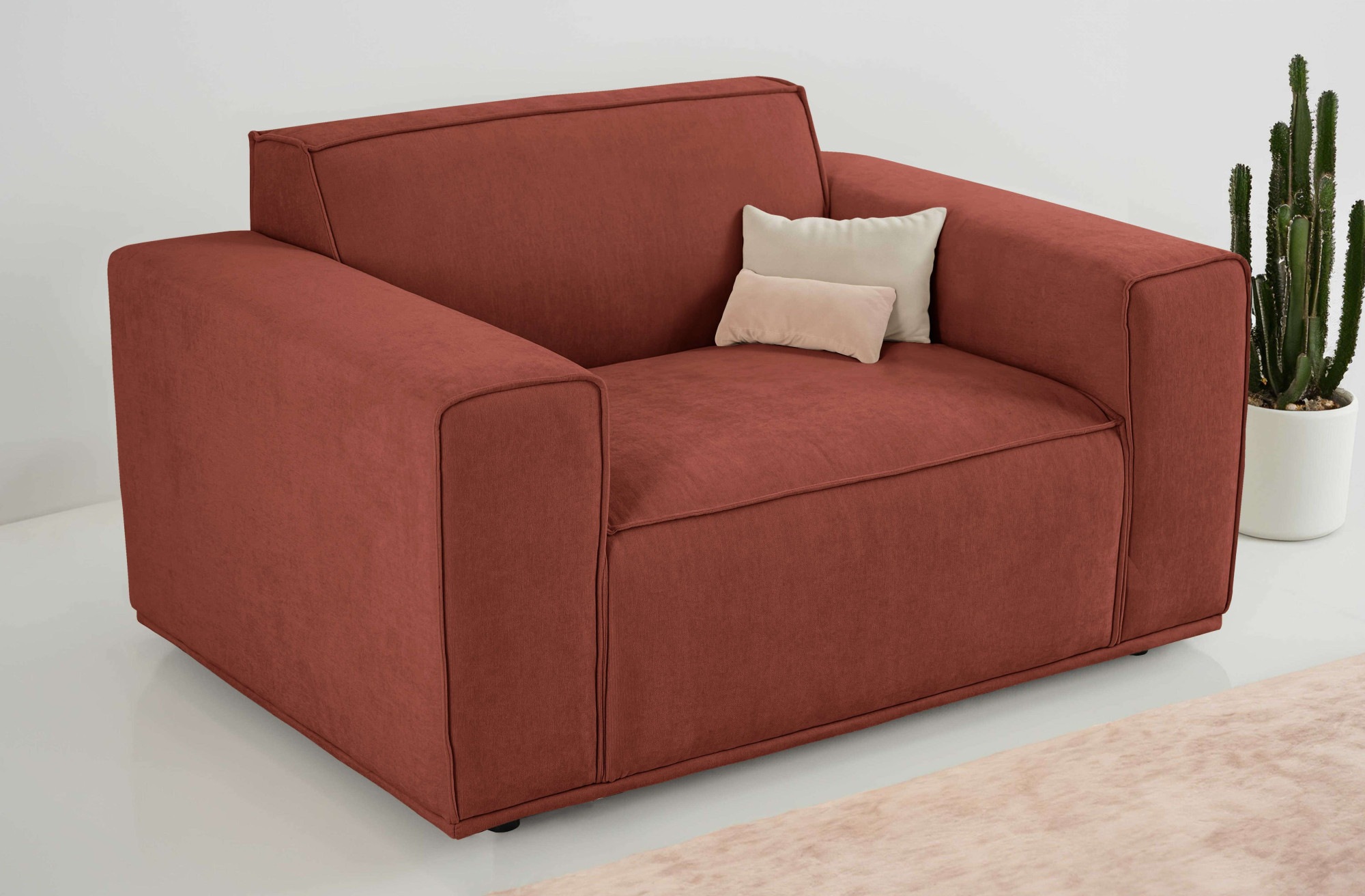 Home affaire Loveseat »Avelin, 1.5 Sitzer, 140 cm, Chenille, Struktur-Boucl günstig online kaufen