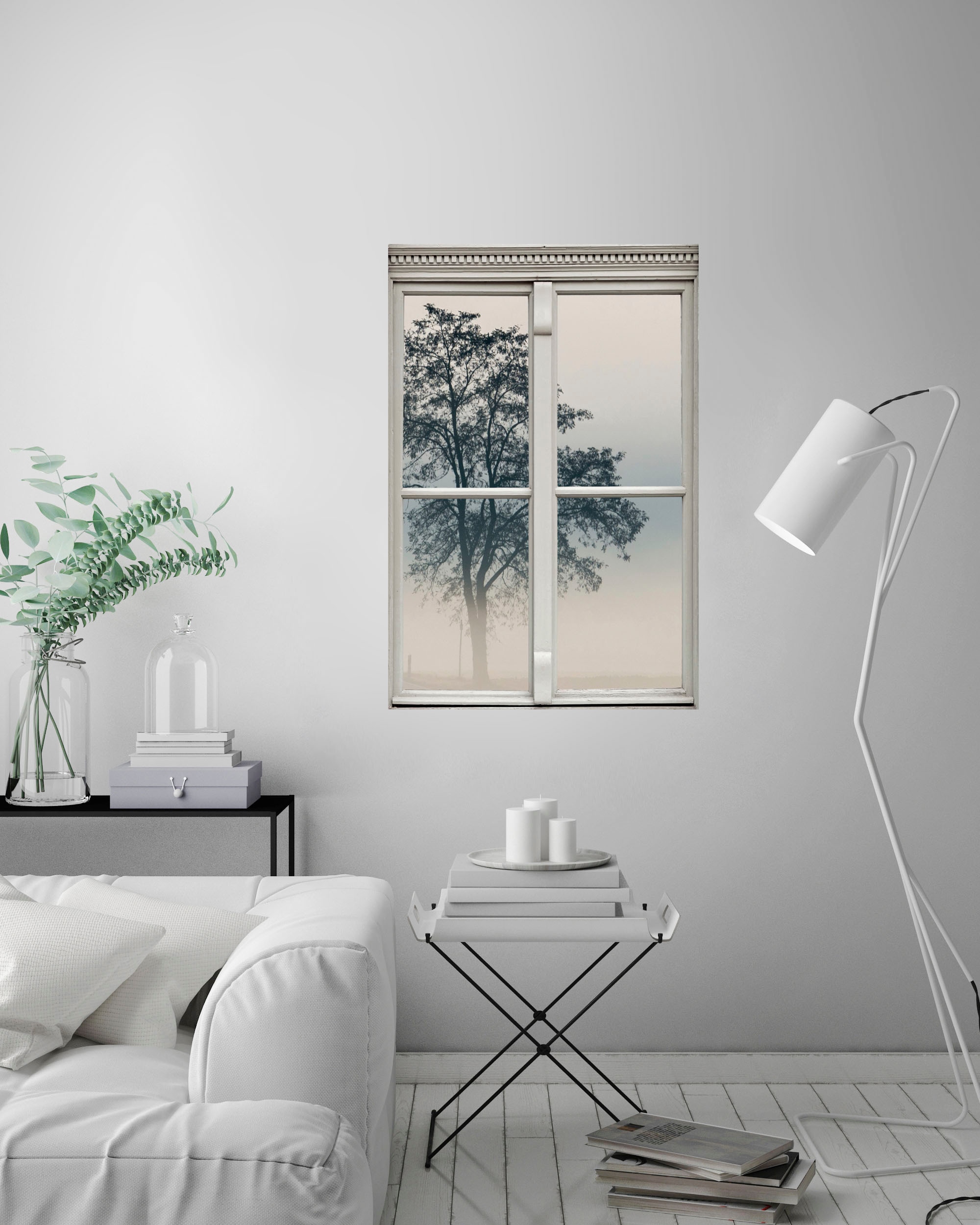 queence Wandsticker »Nebel«, Wandsticker, Wandbild, selbstklebend, 3D, Fenster