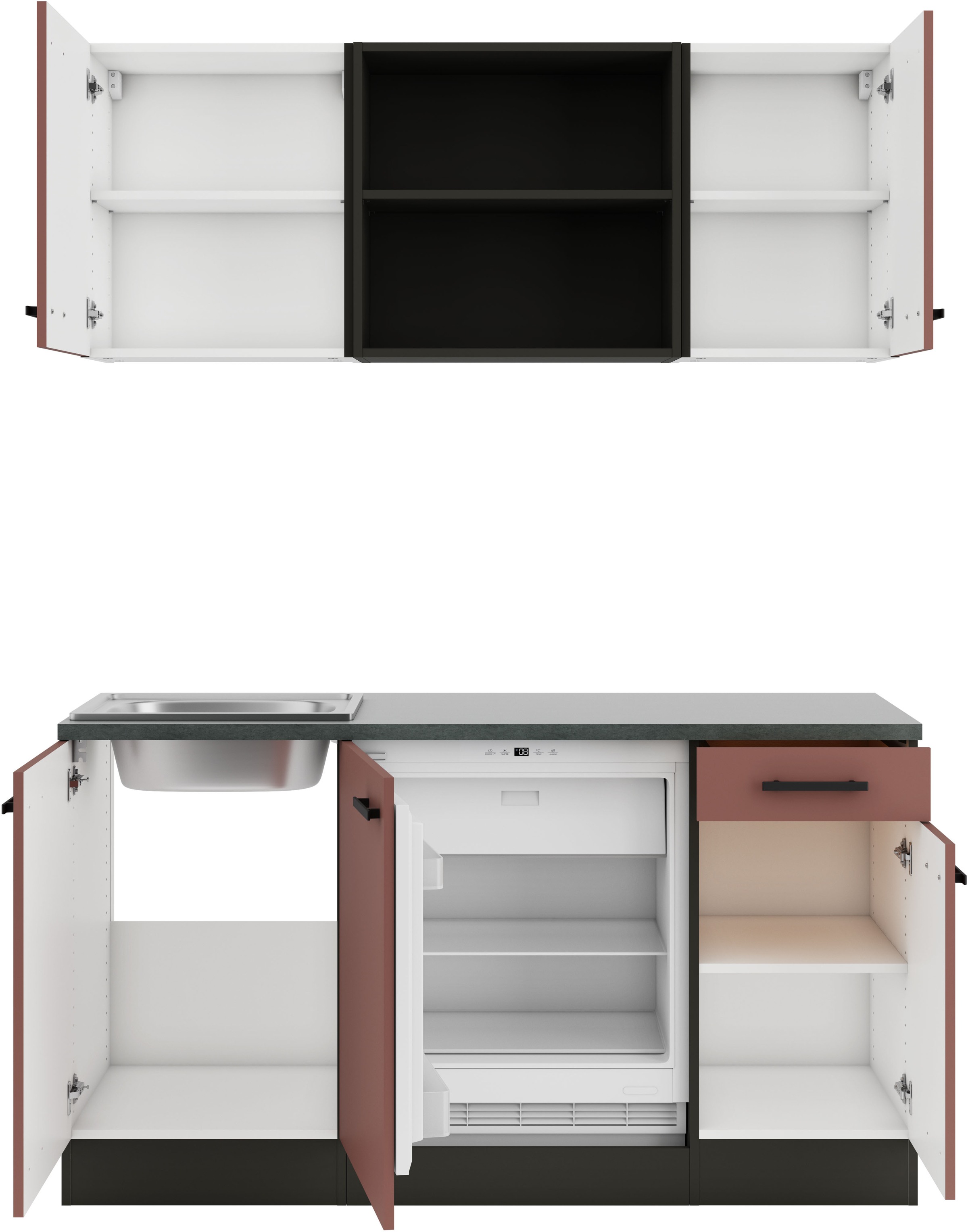 OPTIFIT Pantryküche »Palma«, Breite 150 cm, wahlweise mit Unterbaukühlschrank oder Kochfeld