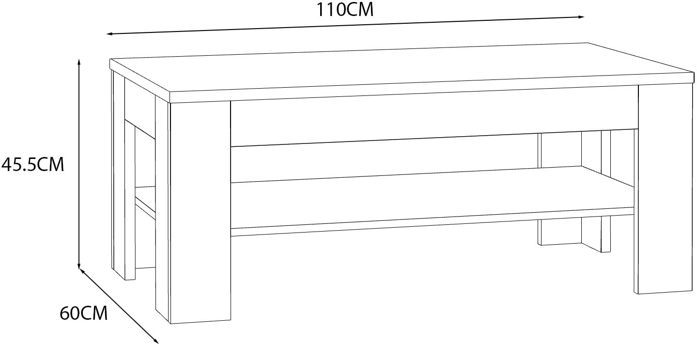 FORTE Couchtisch »Killarney«, Breite 110 cm, Ablage, pflegeleicht, einfache Montage