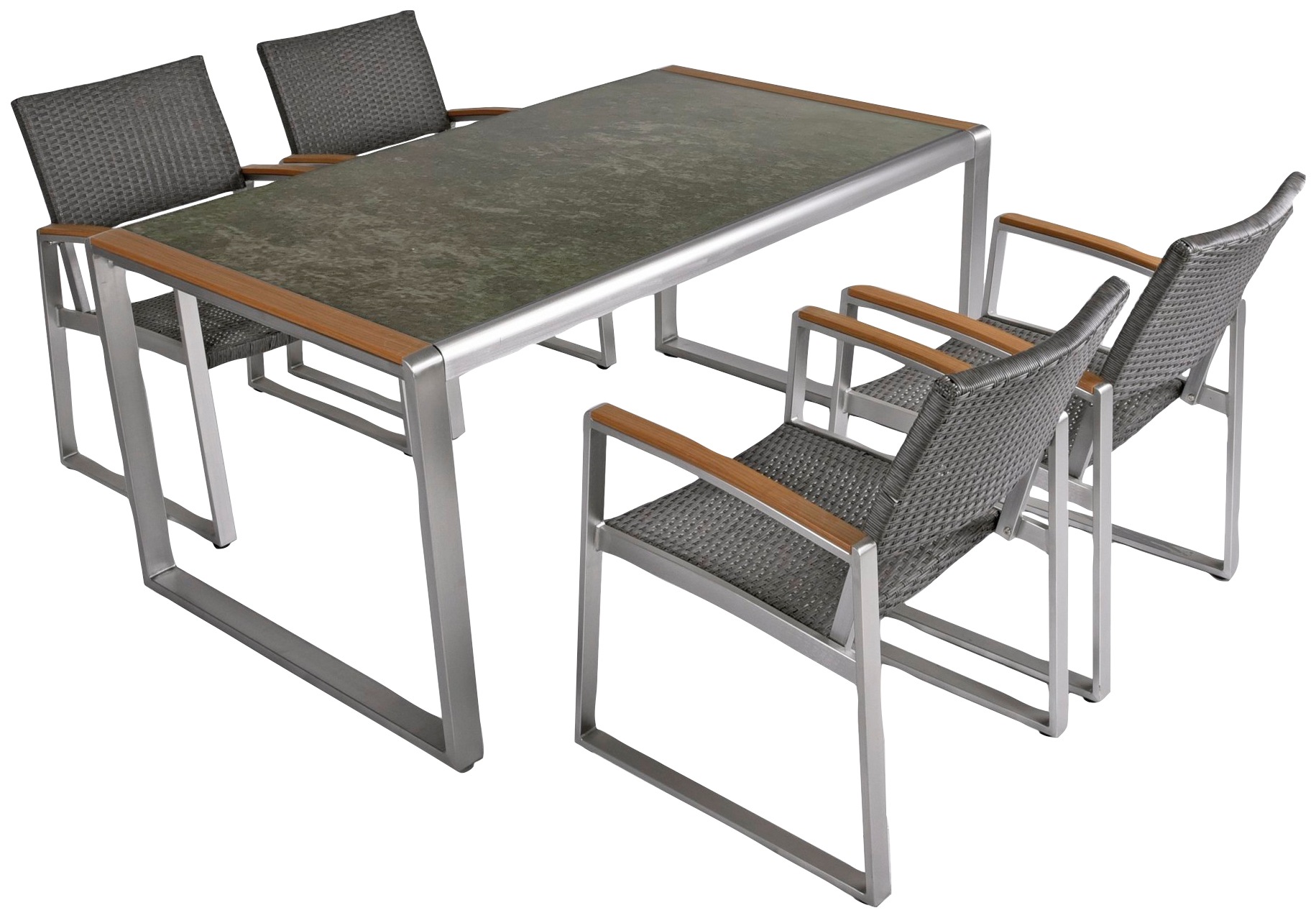 Garden Pleasure Garten-Essgruppe »AVERNA« 5 Stk. tlg. mit robustem Glastisc günstig online kaufen