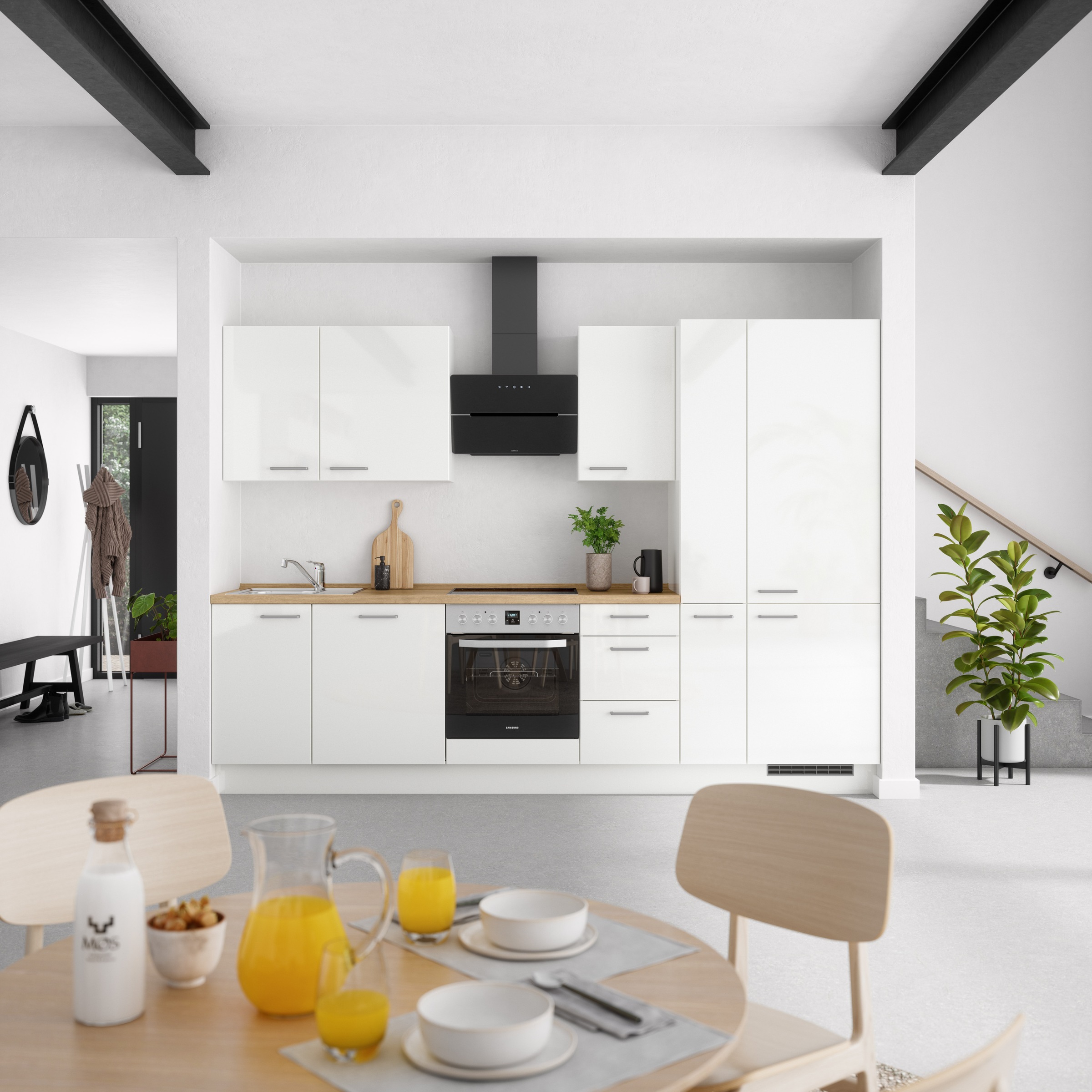 nobilia® Küchenzeile »"Flash II"«, vormontiert, Ausrichtung wählbar, Breite 300 cm, wahlw. mit E-Geräten