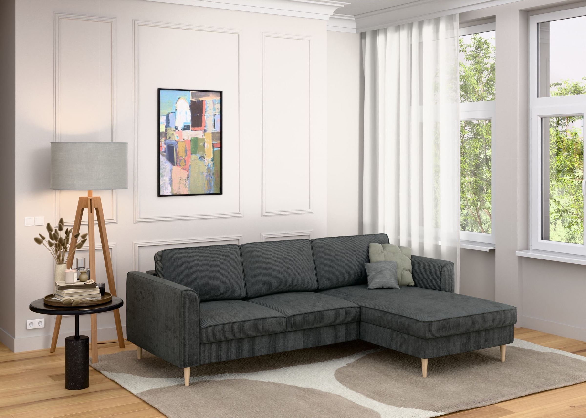 Home affaire Ecksofa »Booster, whlw. mit Schlaffunktion & Bettkasten, Fuß B günstig online kaufen