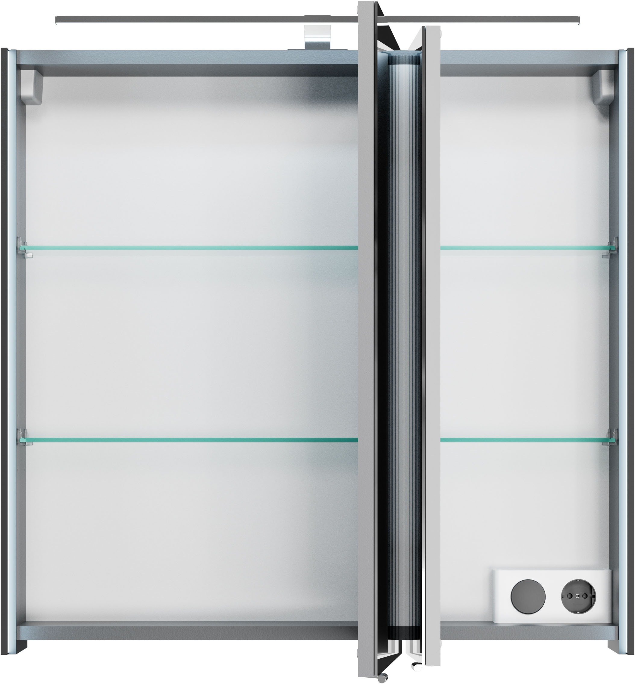 Saphir Badmöbel-Set »Serie 7045 2-teilig Mineralmarmor-Waschtisch mit LED-Spiegelschrank«, (Set, 2 St.), Badezimmer-Set 73,2 cm breit, inkl. Türdämpfer, 2 Türen, 2 Schubladen