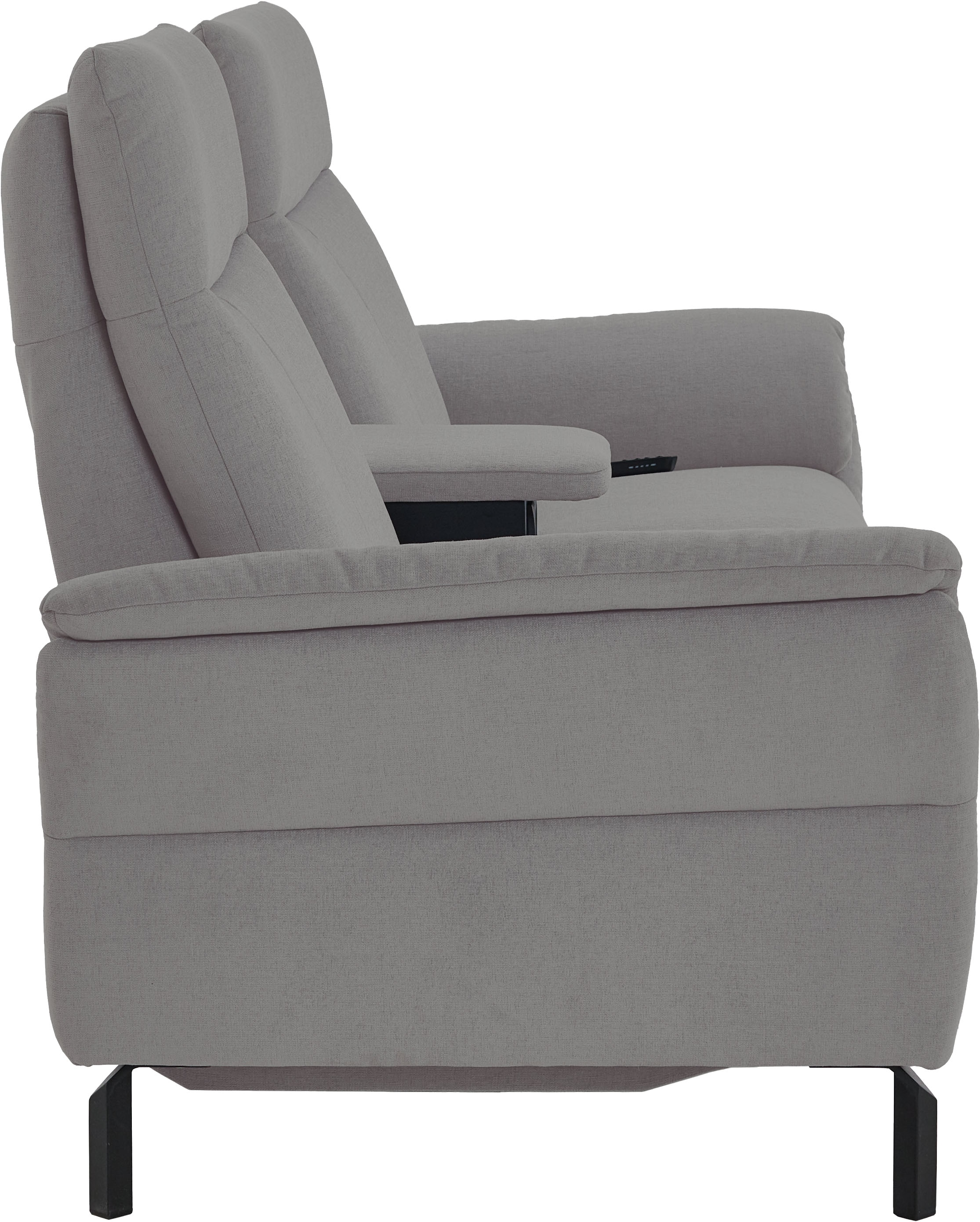 Places of Style 2-Sitzer »Sisto, inklusive 2x Relaxfunktion motorisch mit Herz-Waage-Beschlag«, Zwischenelement mit Tisch, Steckdose & USB-Ladestation