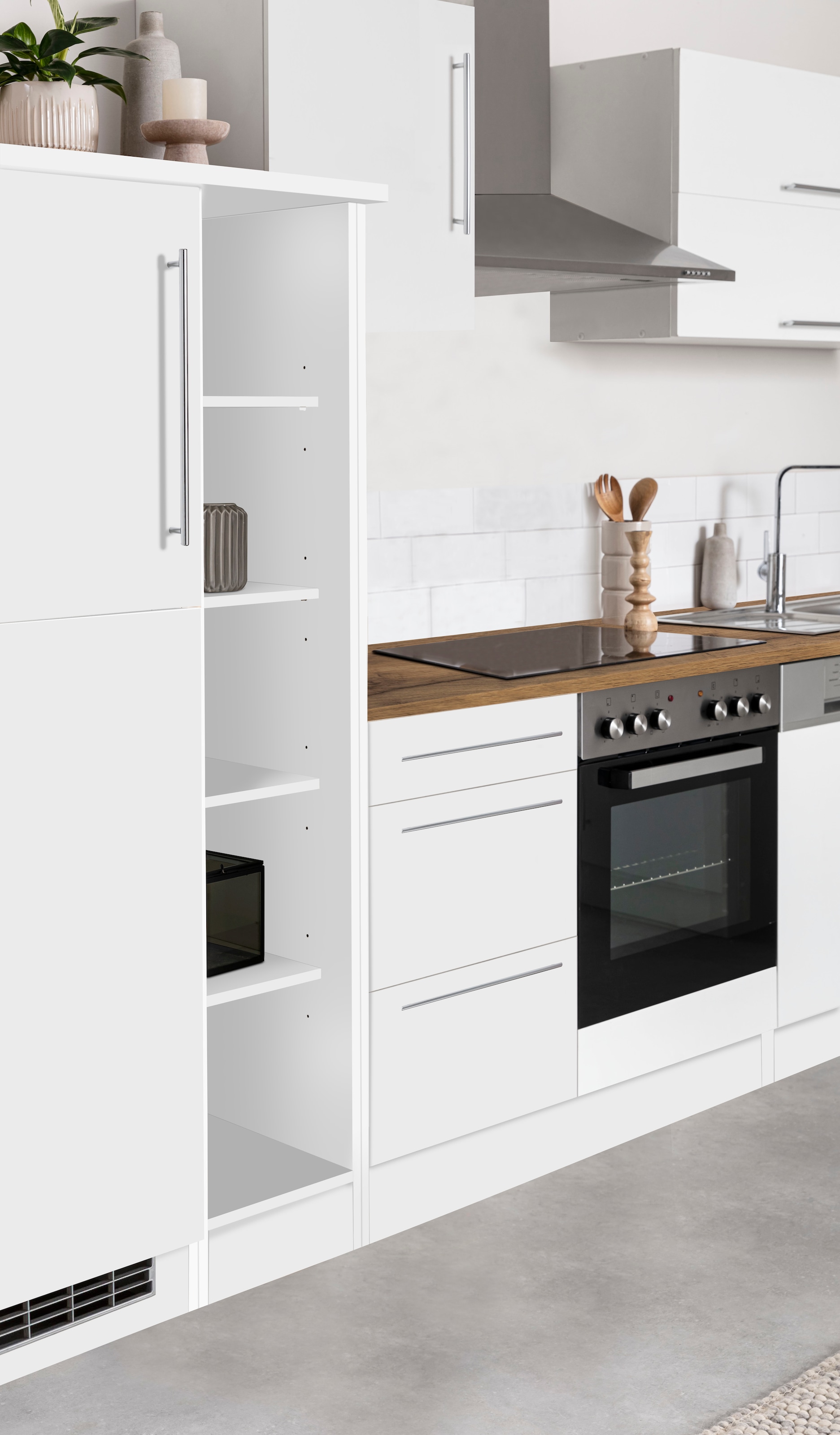 KOCHSTATION Küchenzeile »KS-Samos« Breite 310 cm, wahlweise mit E-Geräten, mit Arbeitsplatte