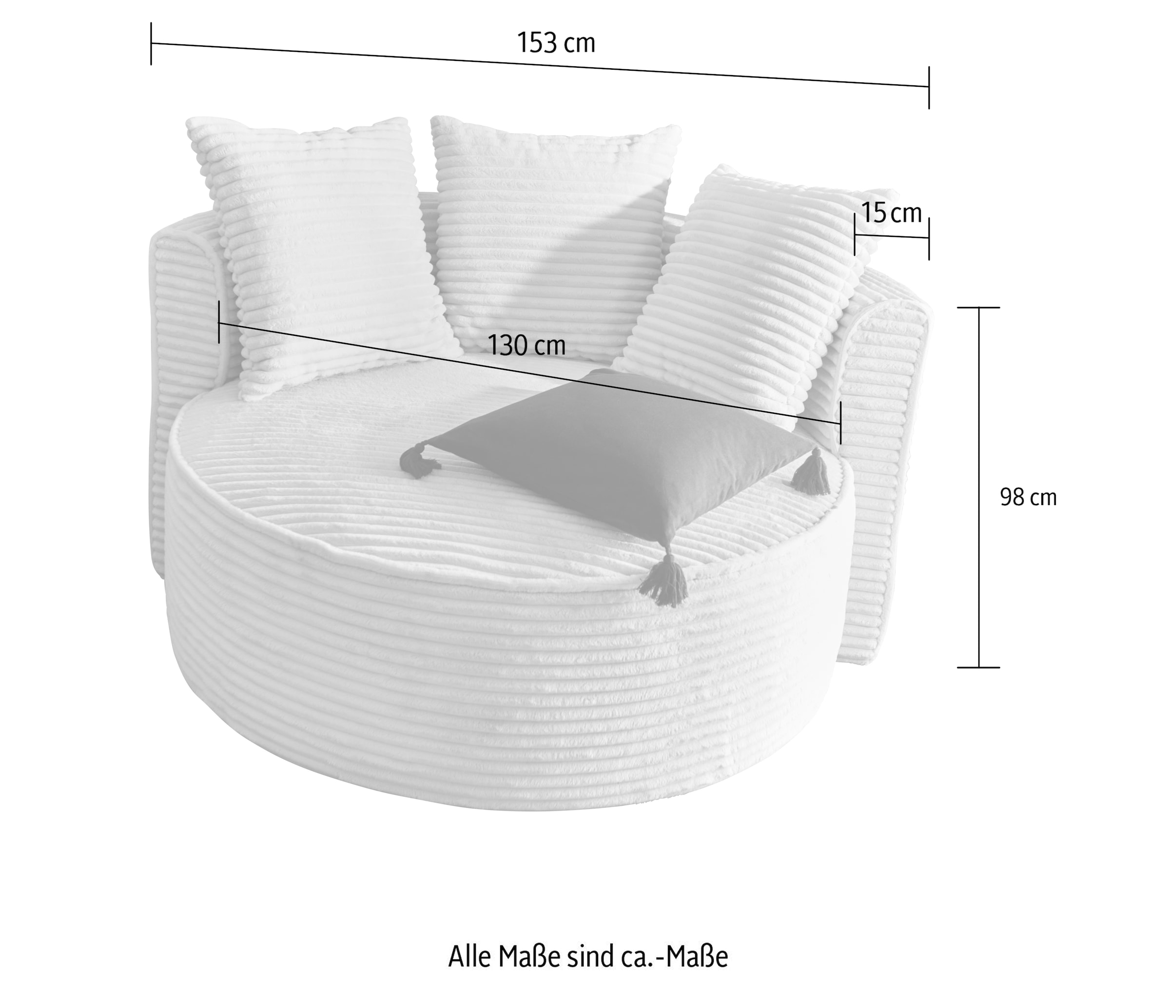 LeGer Home by Lena Gercke XXL-Sessel »Isalie, Sessel in modernen Farben, Lesesessel, Loveseat, Big-Sessel«, trendige Stoffe, mit 3 Zierkissen, große Sitzfläche, Hocker optional